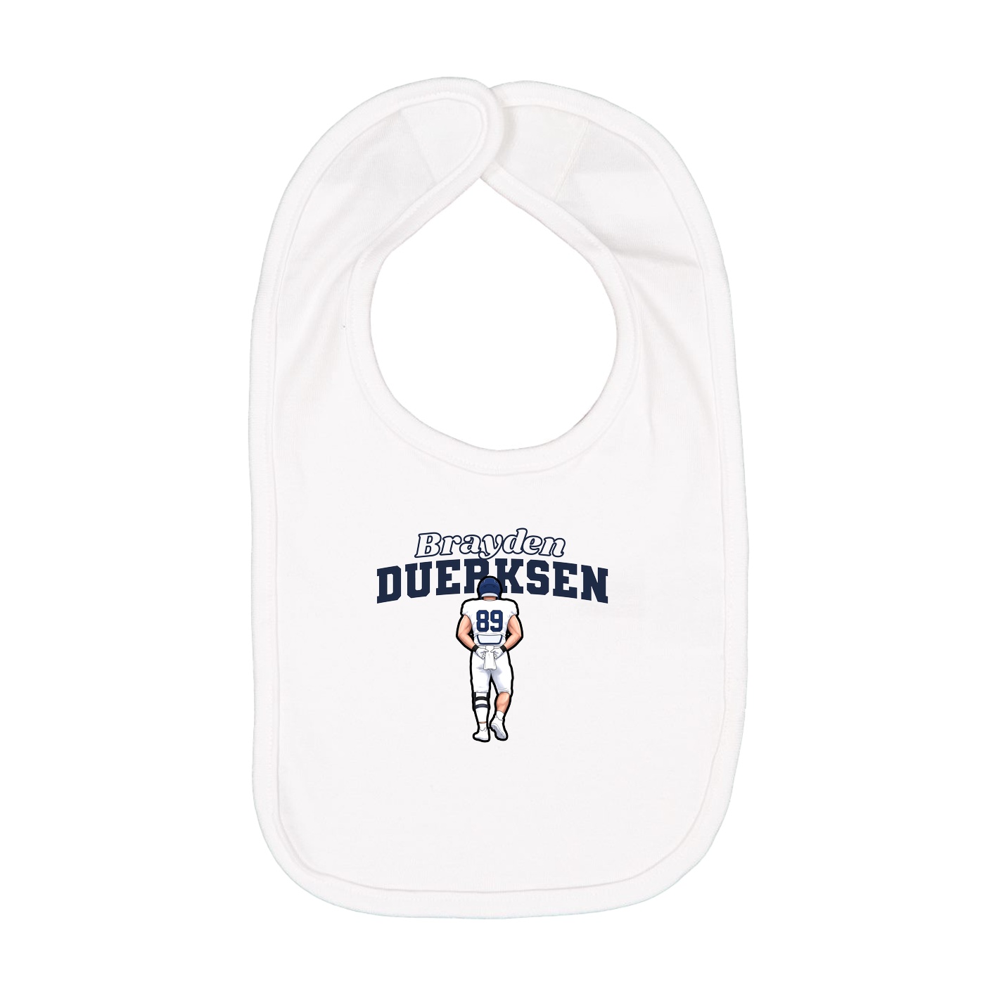 Infant Bib — Name Arch in White