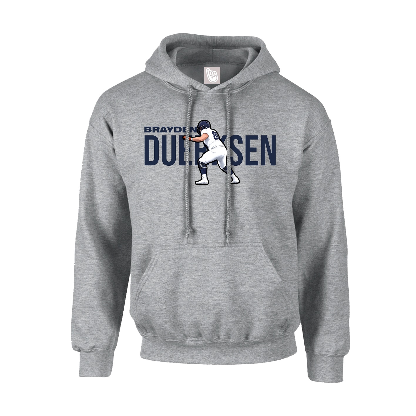 Hoodie — Player Name in Grey