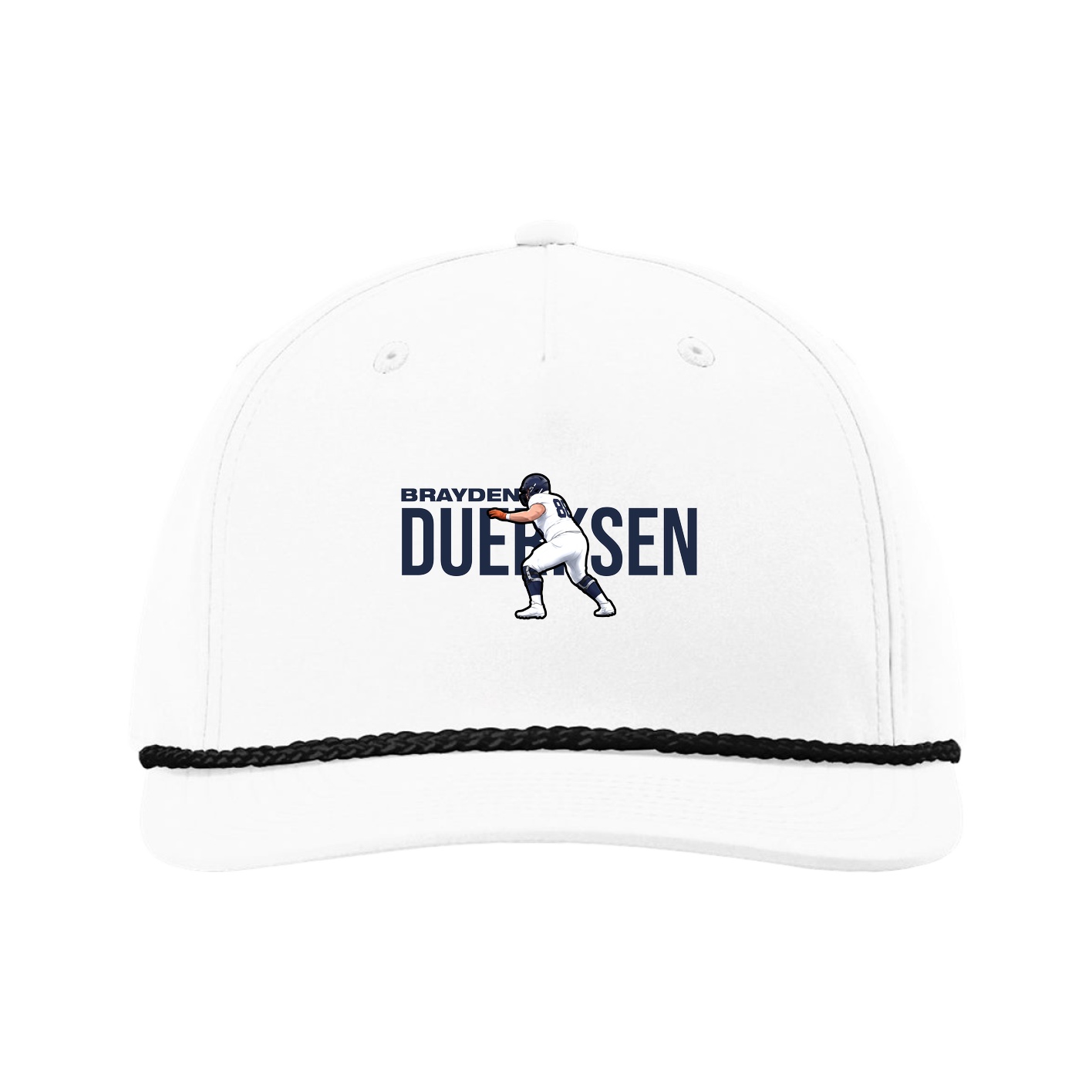 Five-Panel Classic Rope Cap — Player Name in White
