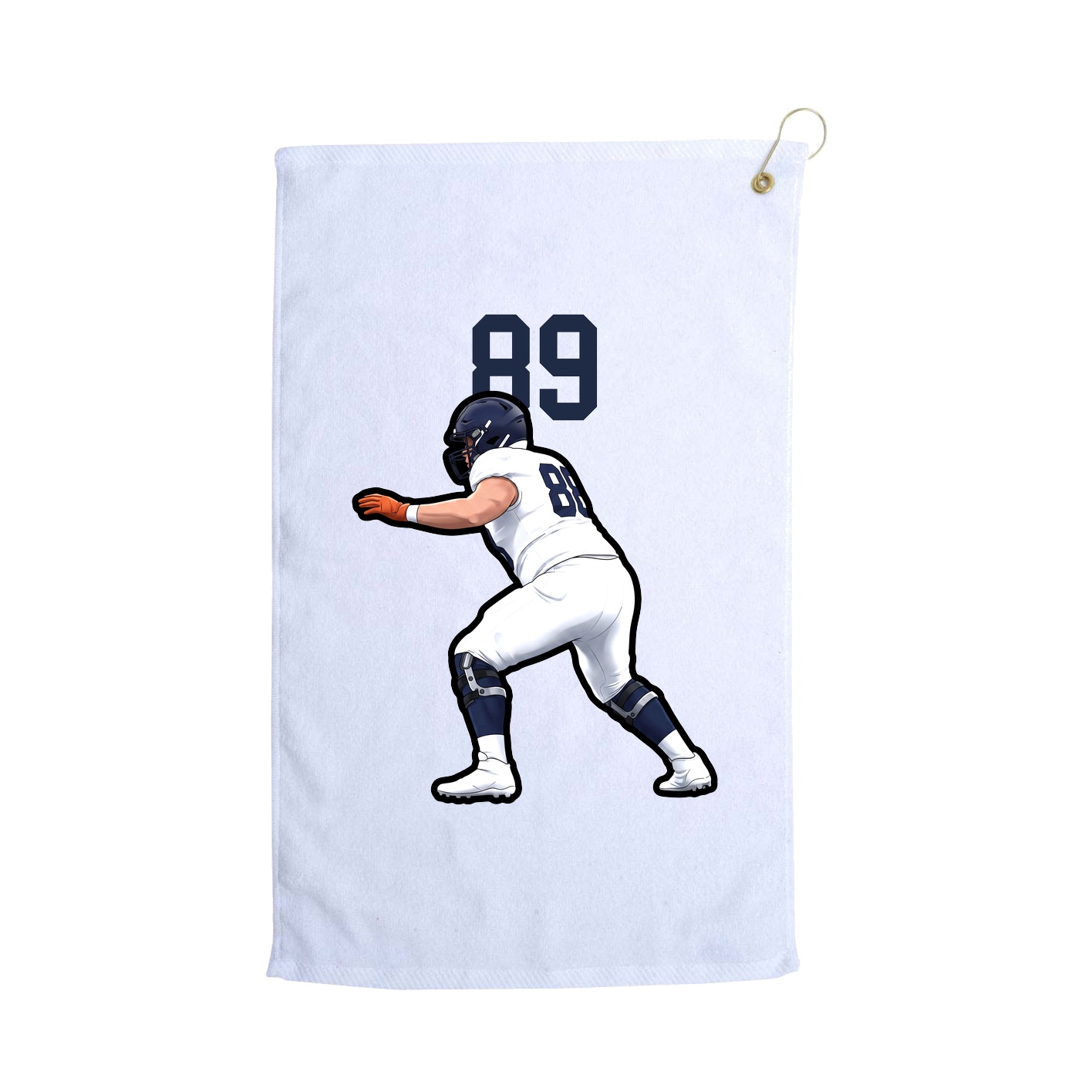 Golf Towel — Number Top in White