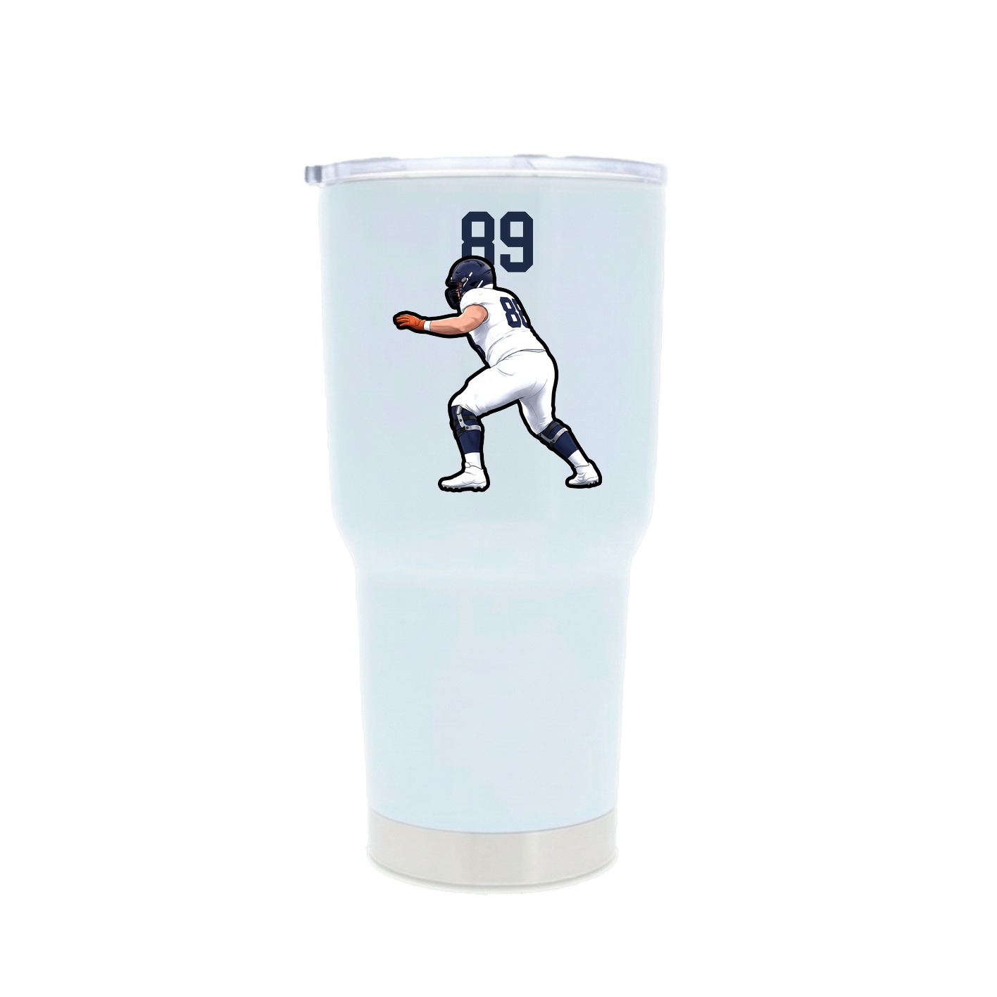 30oz Stainless Steel Tumbler — Number Top in White