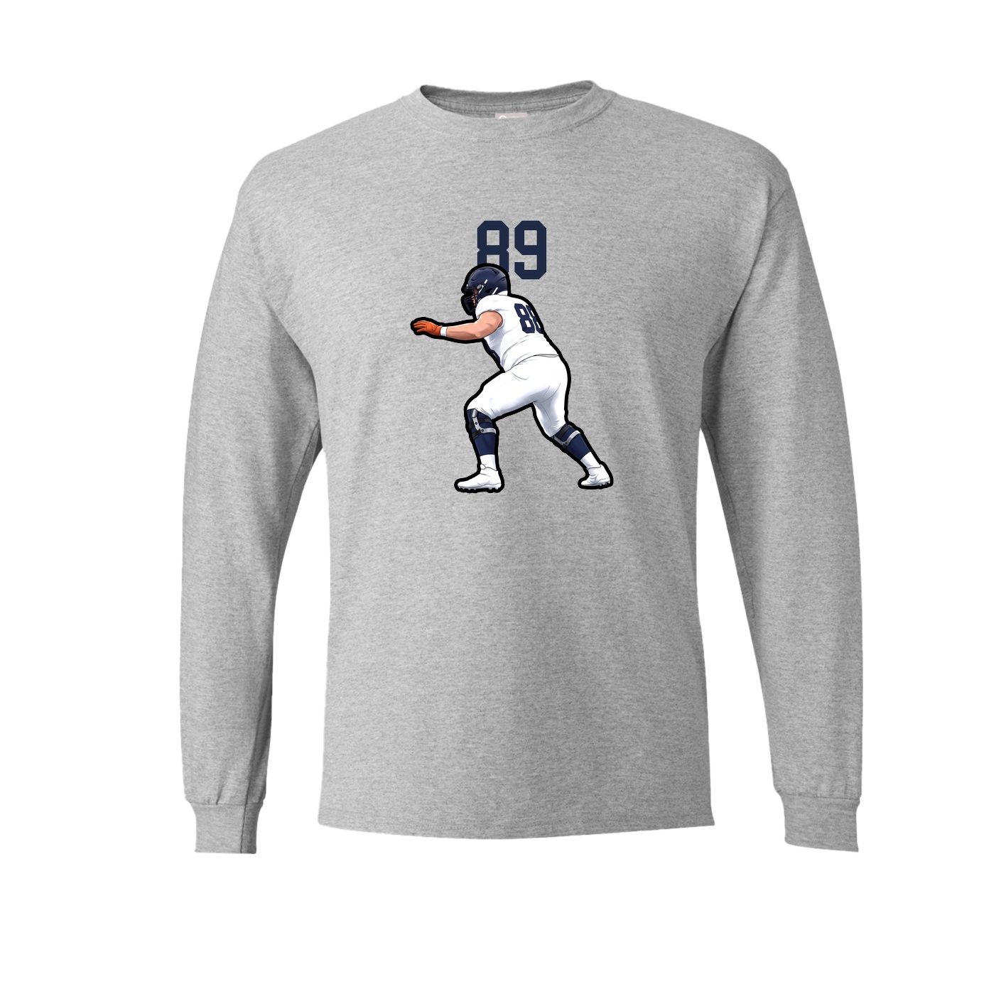 Long Sleeve Tee — Number Top in Grey