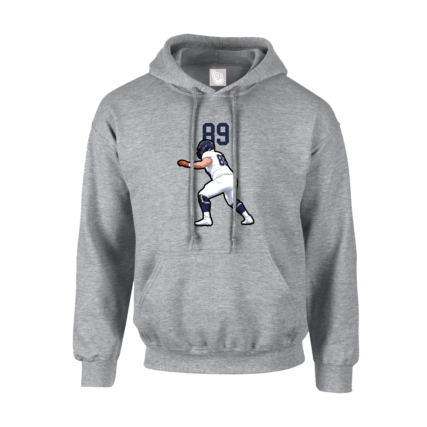 Hoodie — Number Top in Grey