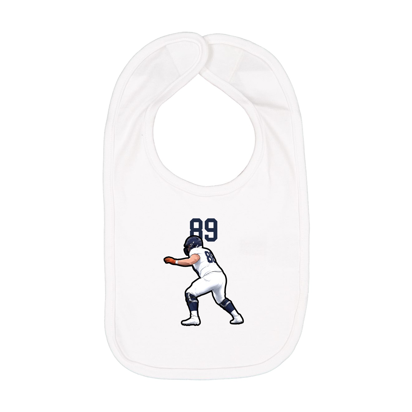 Infant Bib — Number Top in White