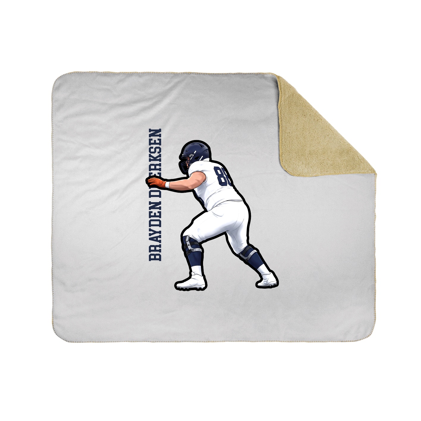 Throw Blanket — Name Vertical in White
