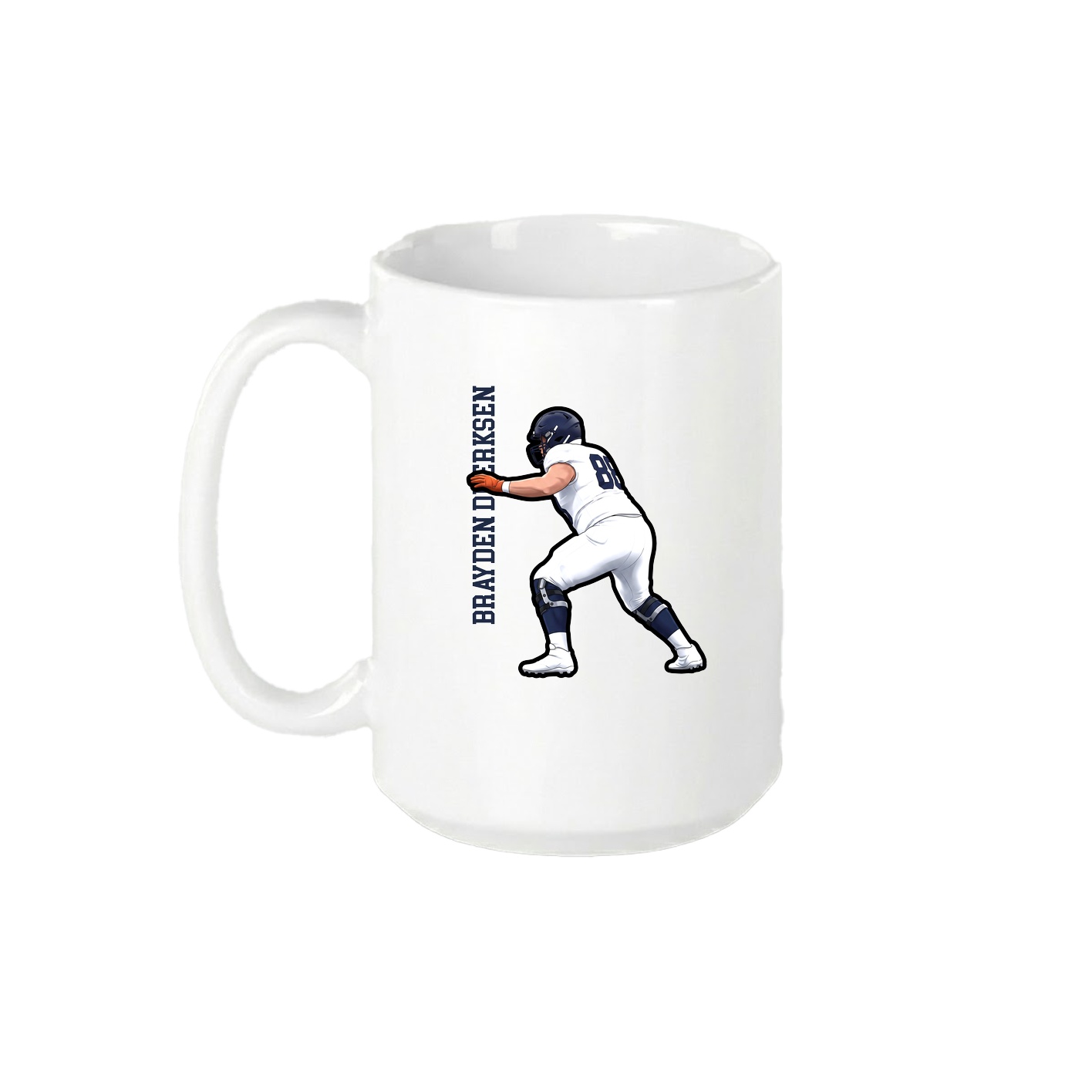 15oz Coffee Mug — Name Vertical in White