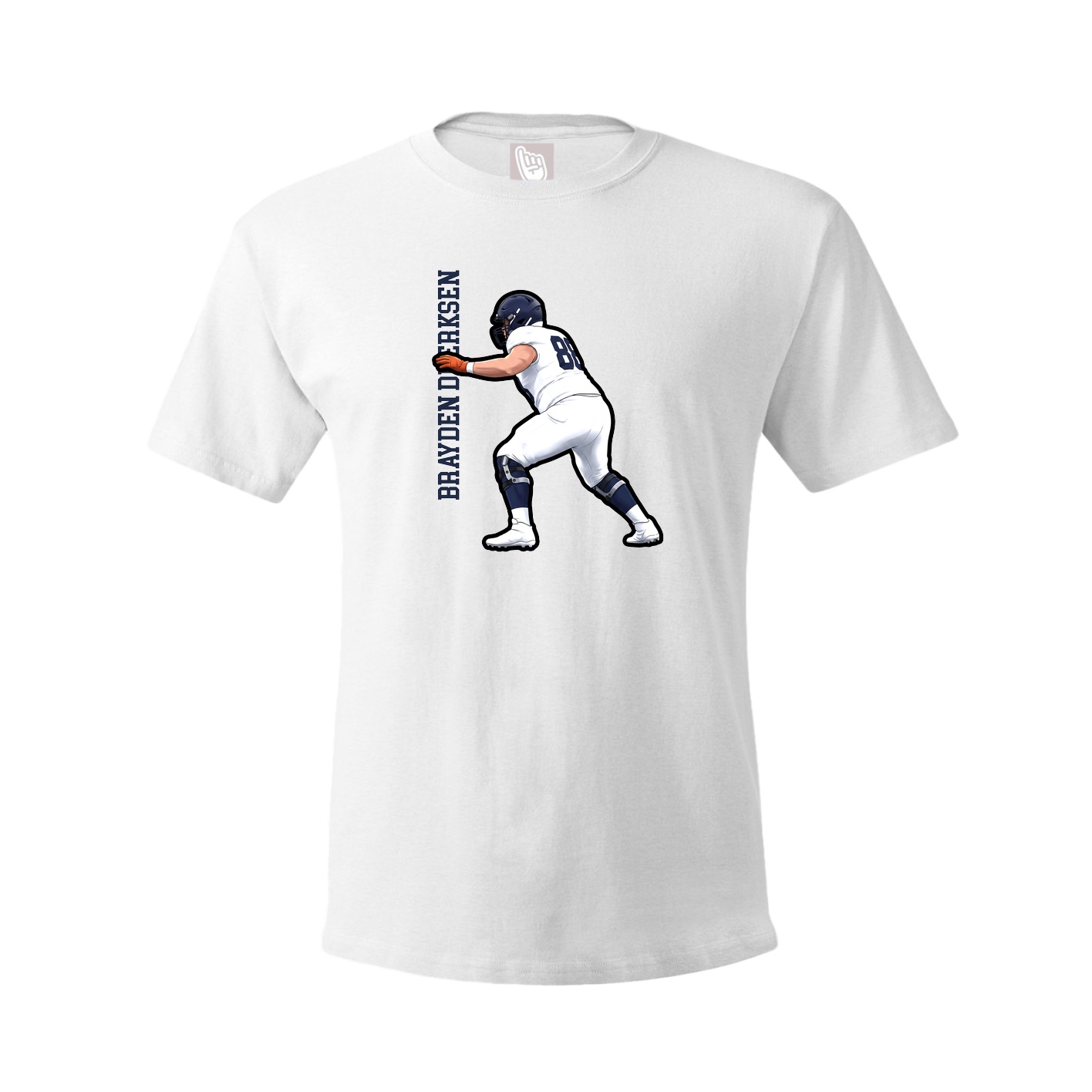 Tee — Name Vertical in White
