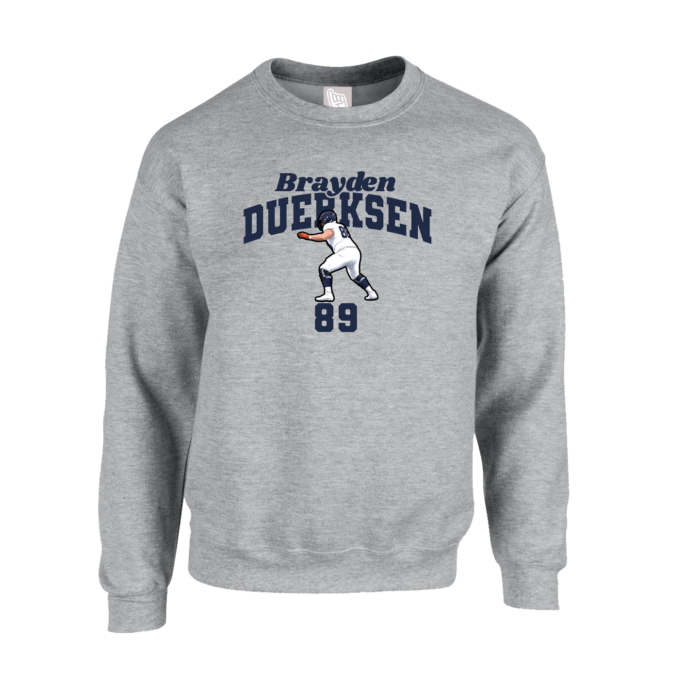 Fleece Crew — Signature Arch in Grey