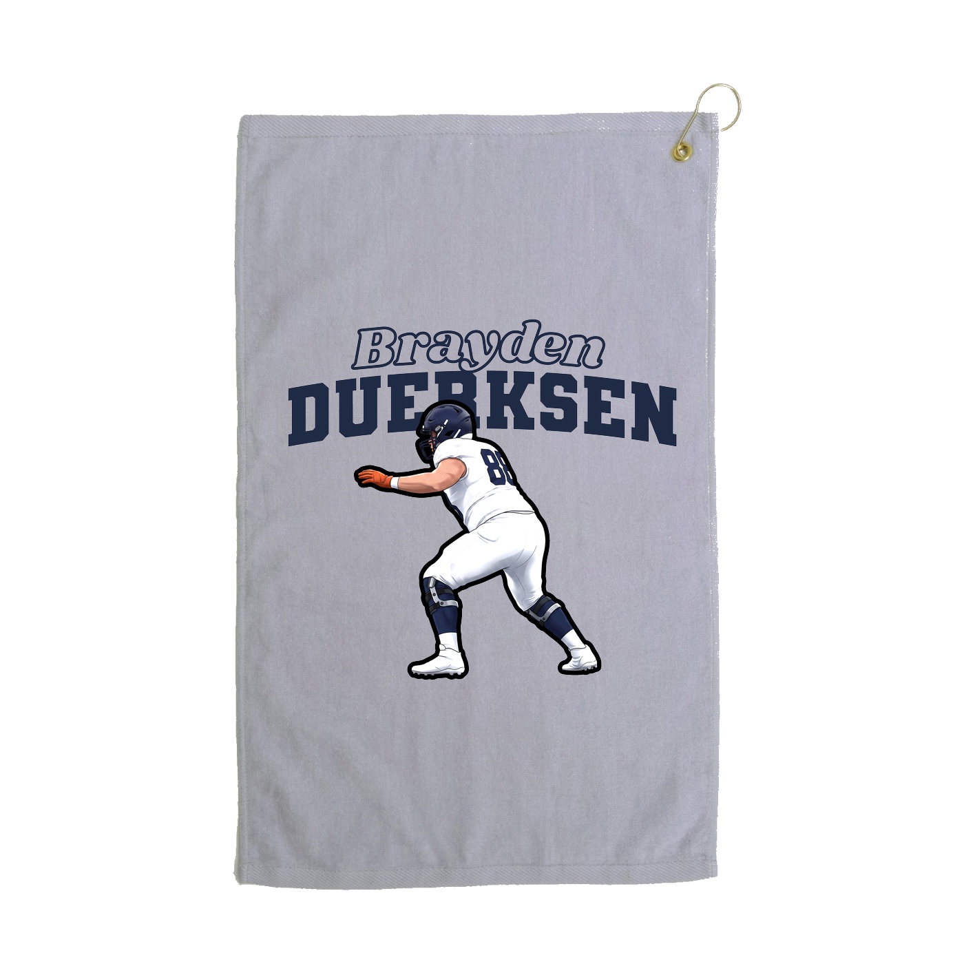 Golf Towel — Name Arch in Grey