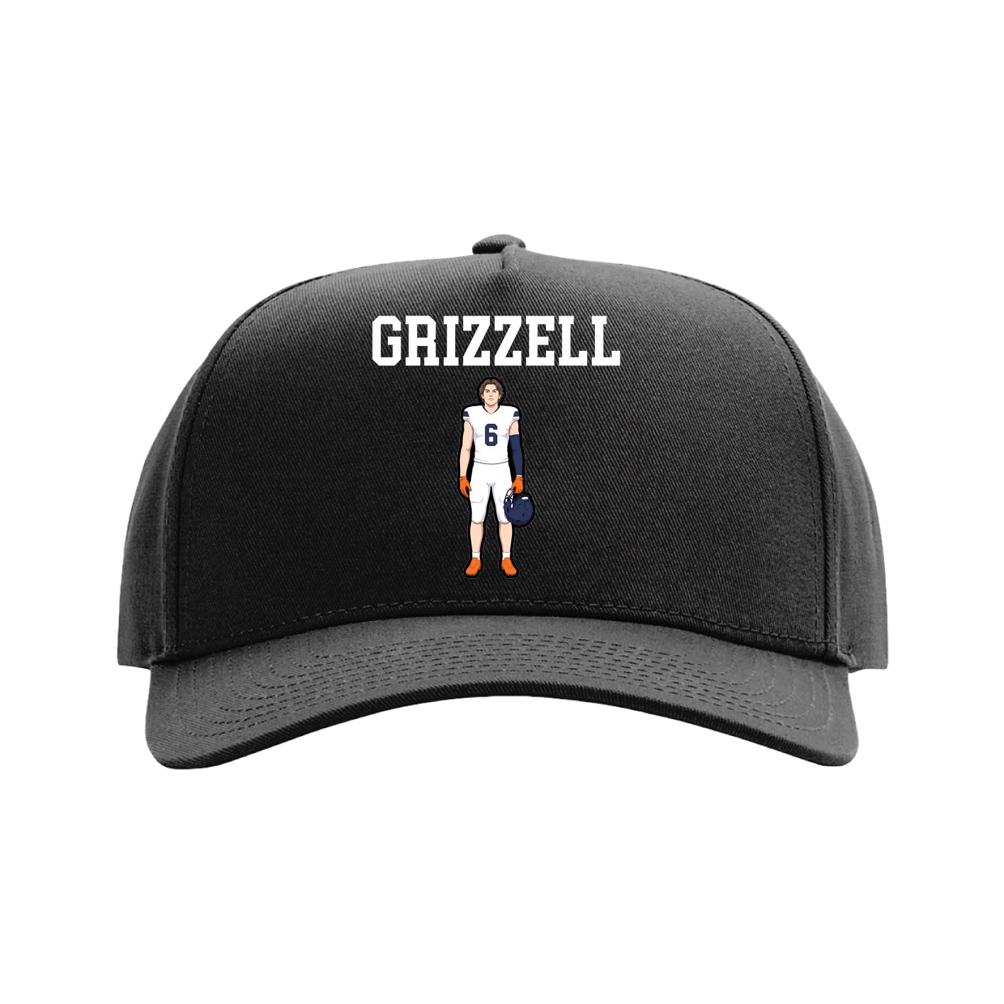 Full Fabric Five-Panel Champ Cap — Shirsey in Black