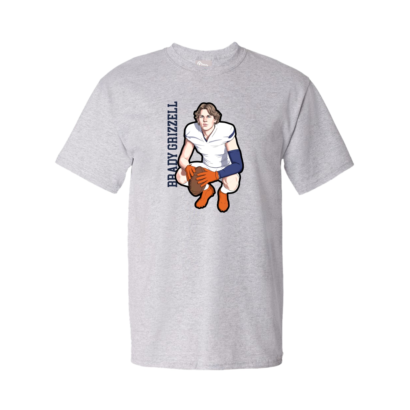 Youth Tee — Name Vertical in Grey