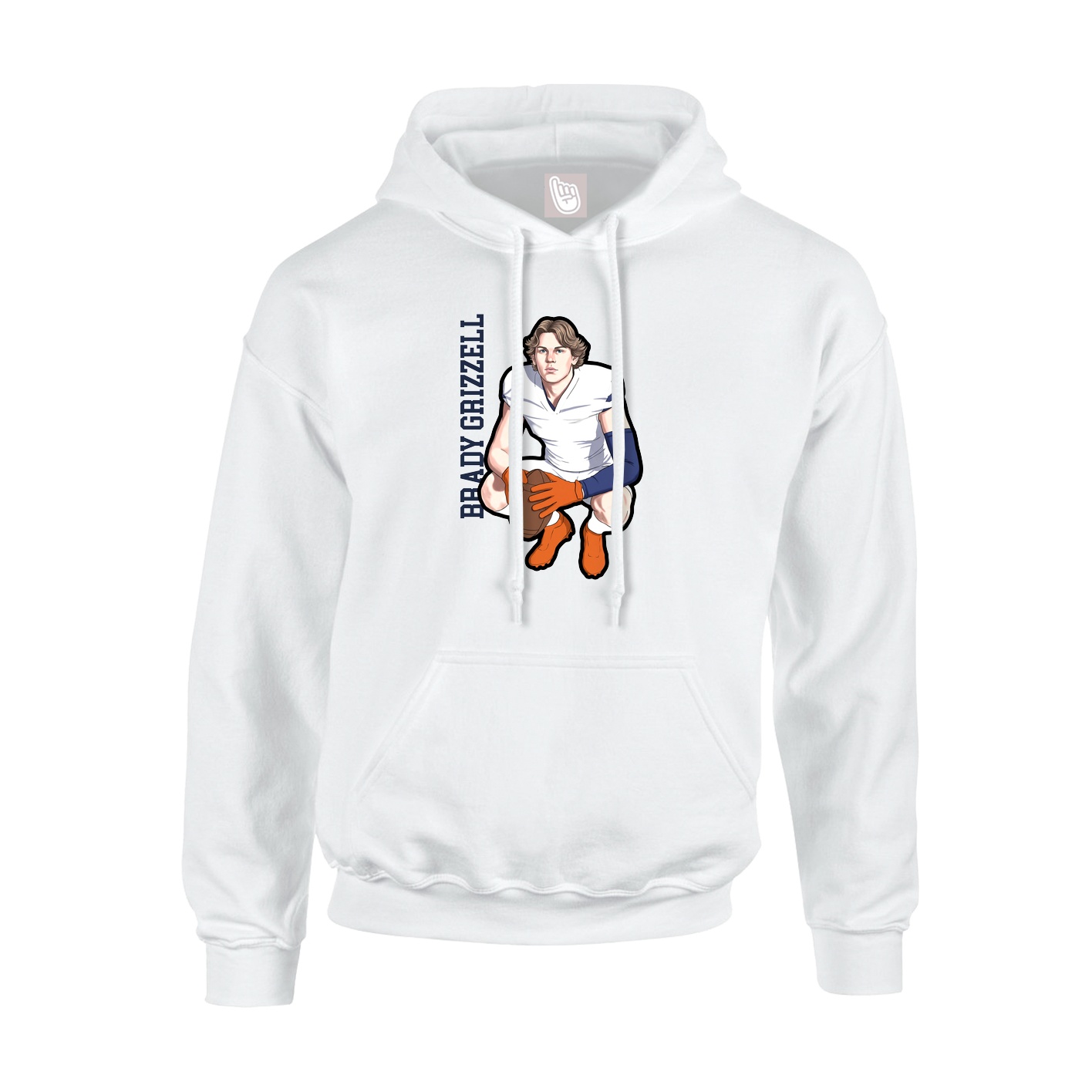 Hoodie — Name Vertical in White