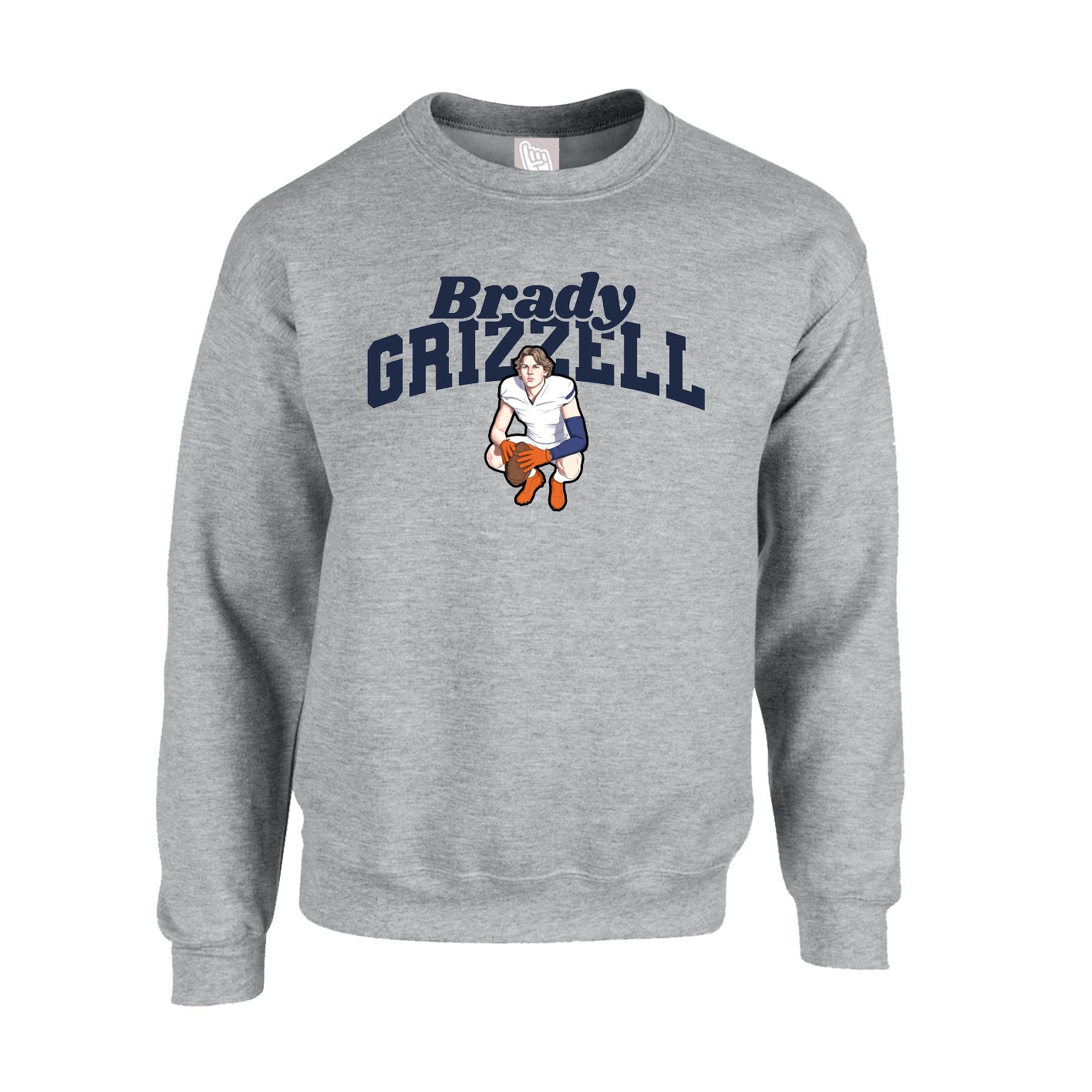 Fleece Crew — Signature Arch in Grey