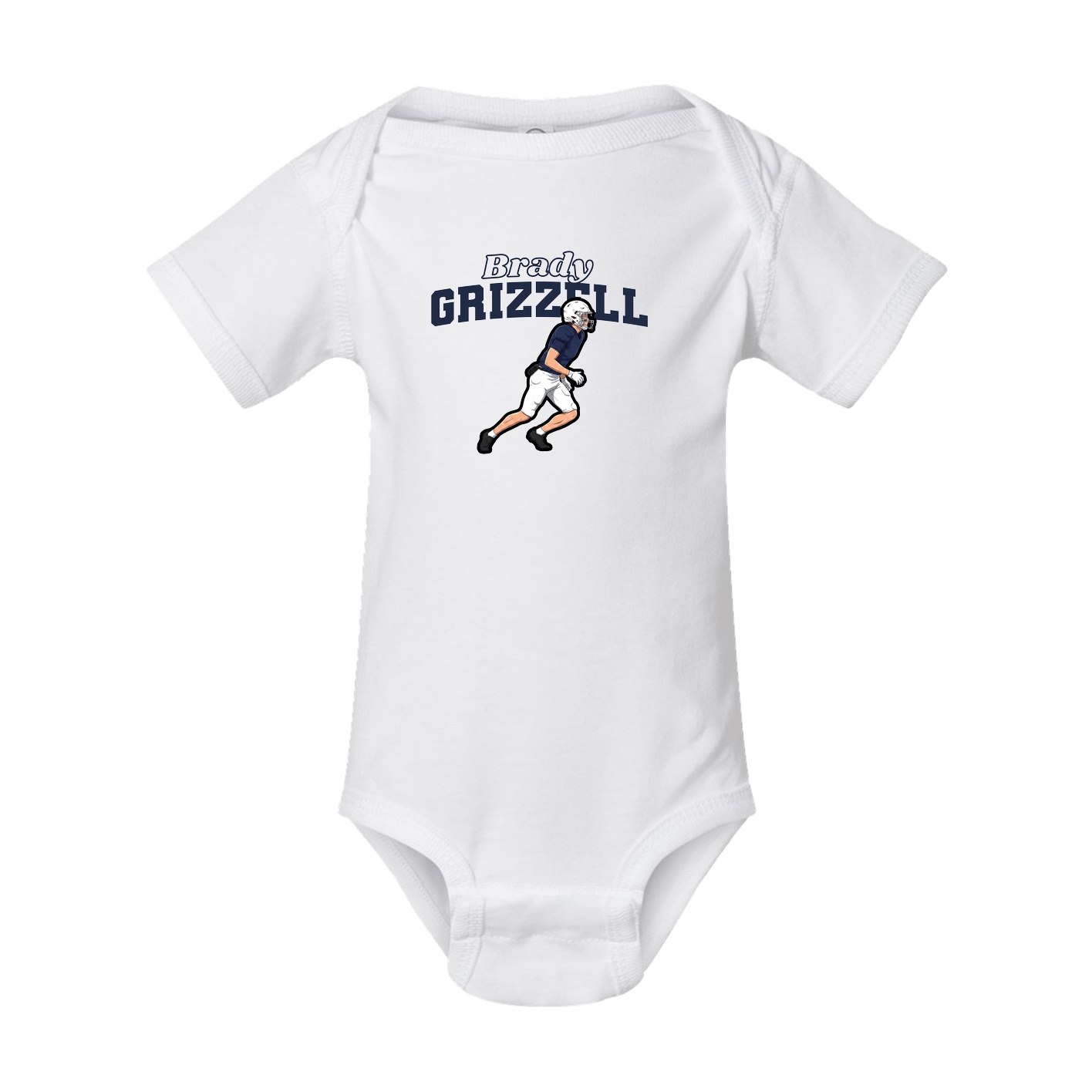 Baby Onesie — Name Arch in White