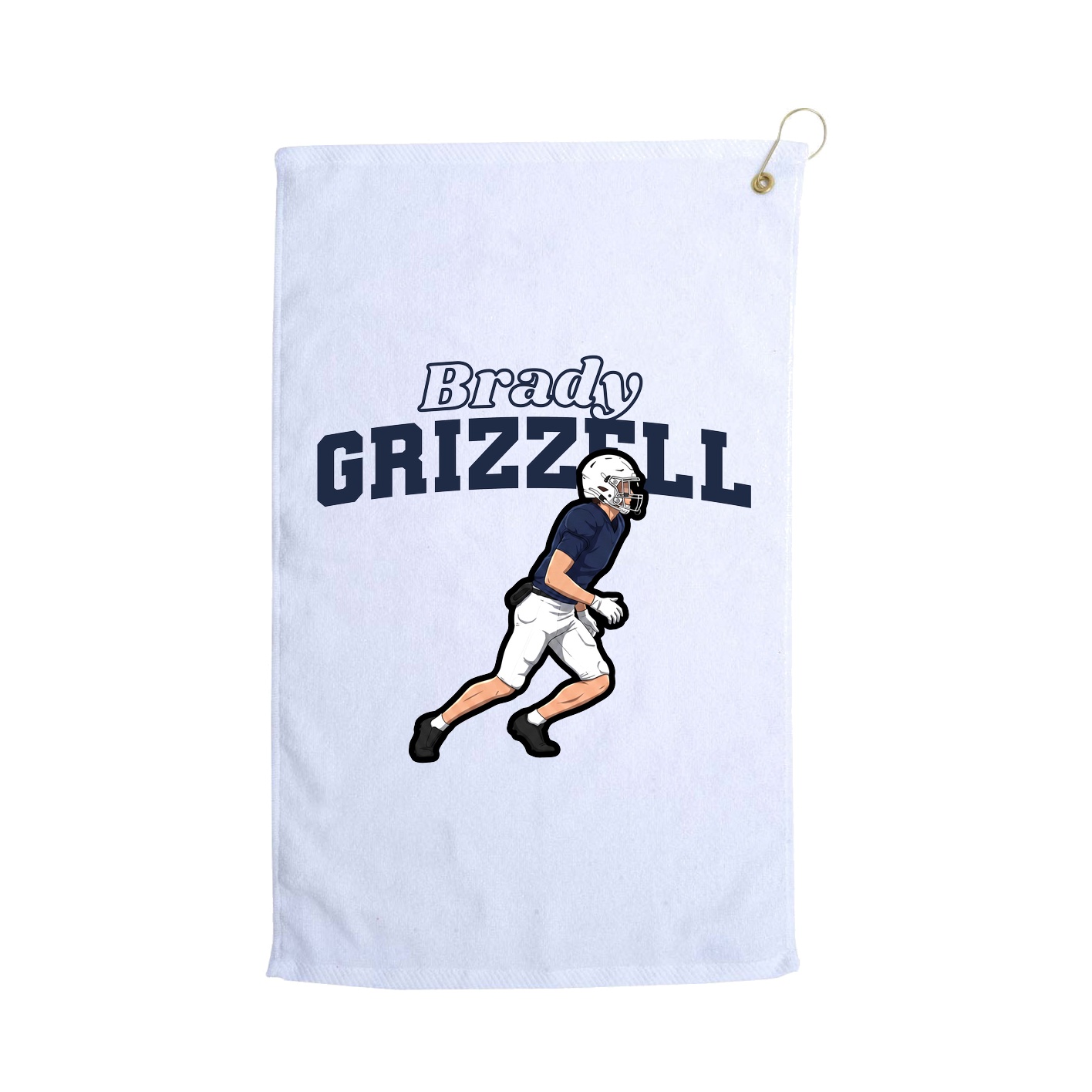 Golf Towel — Name Arch in White