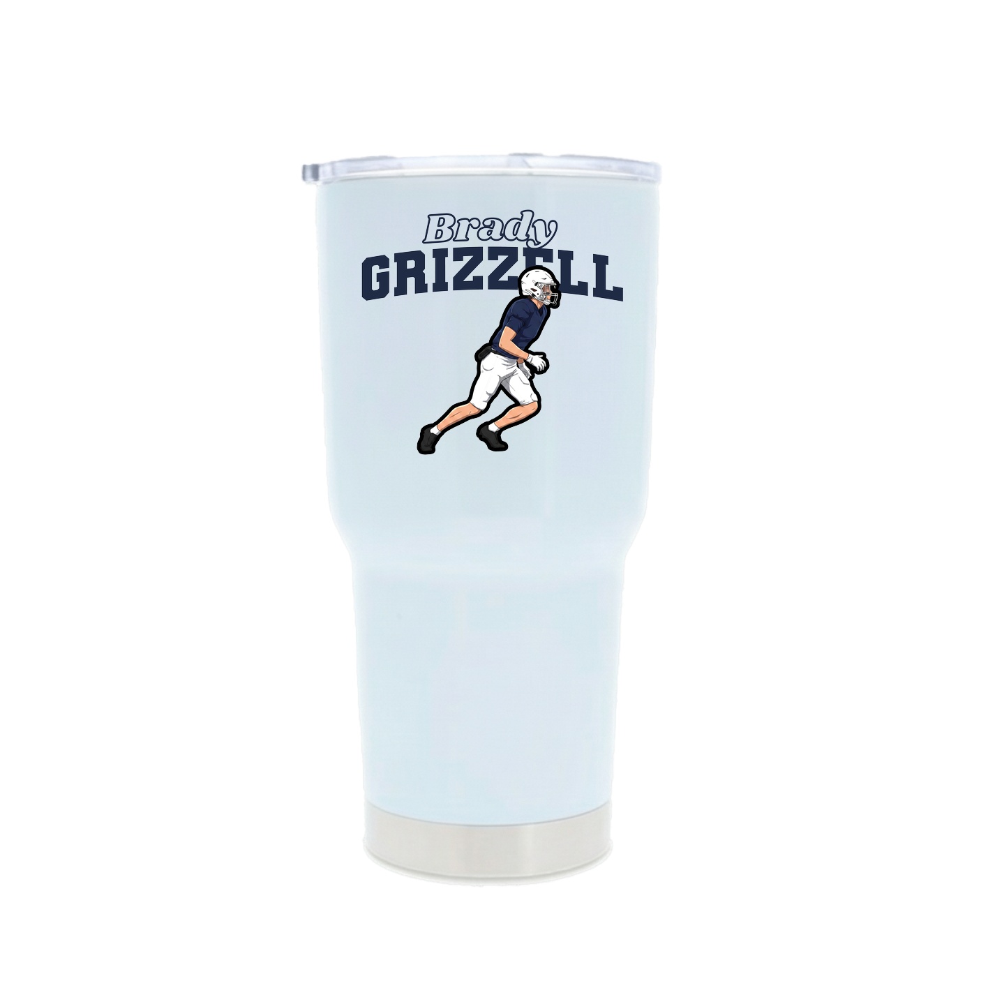 30oz Stainless Steel Tumbler — Name Arch in White