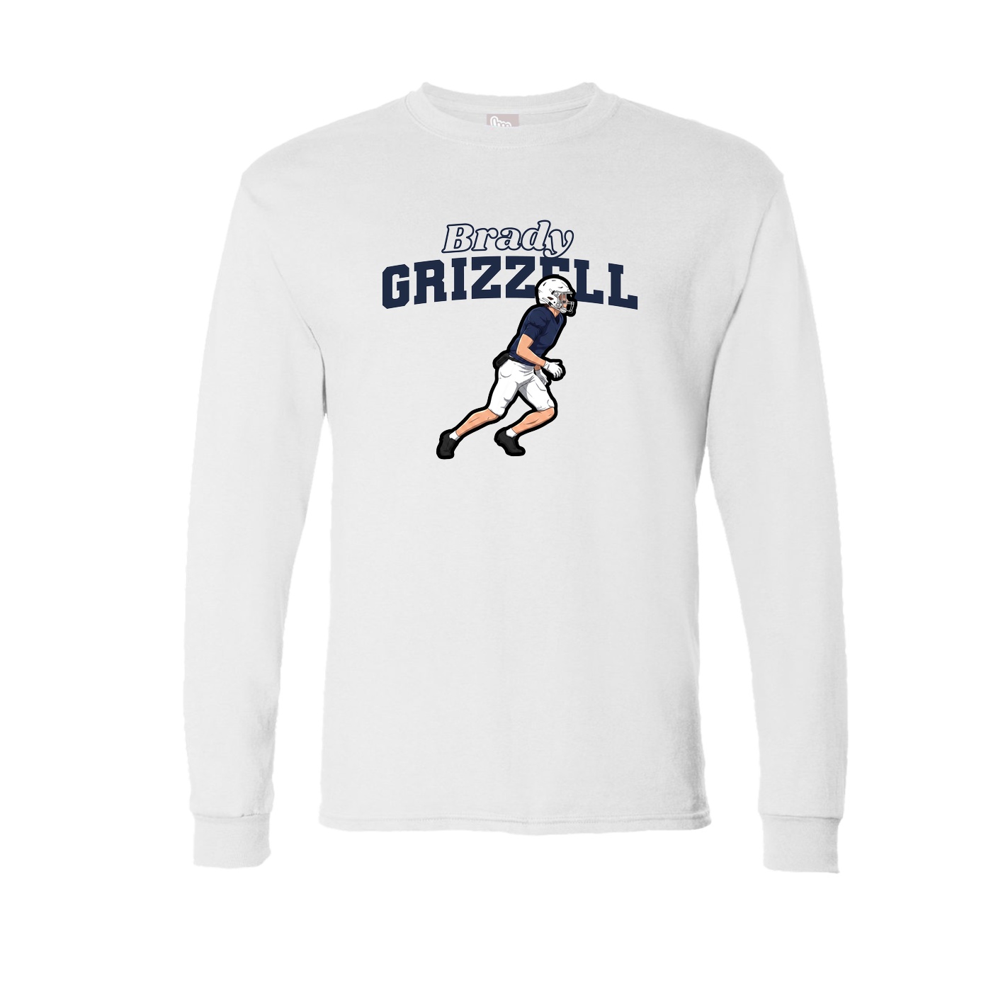 Long Sleeve Tee — Name Arch in White