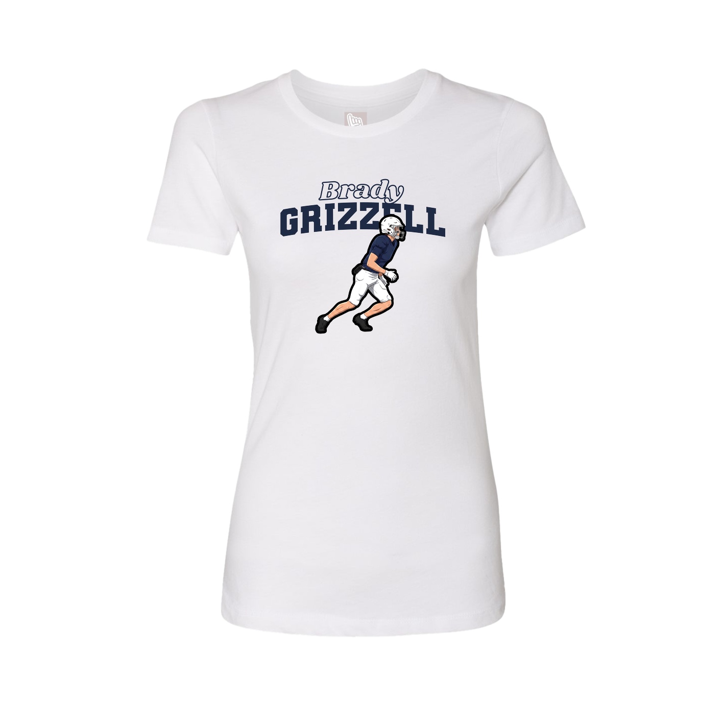 Fitted Women's Tee — Name Arch in White