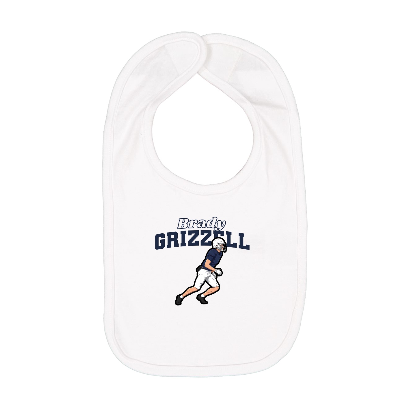 Infant Bib — Name Arch in White