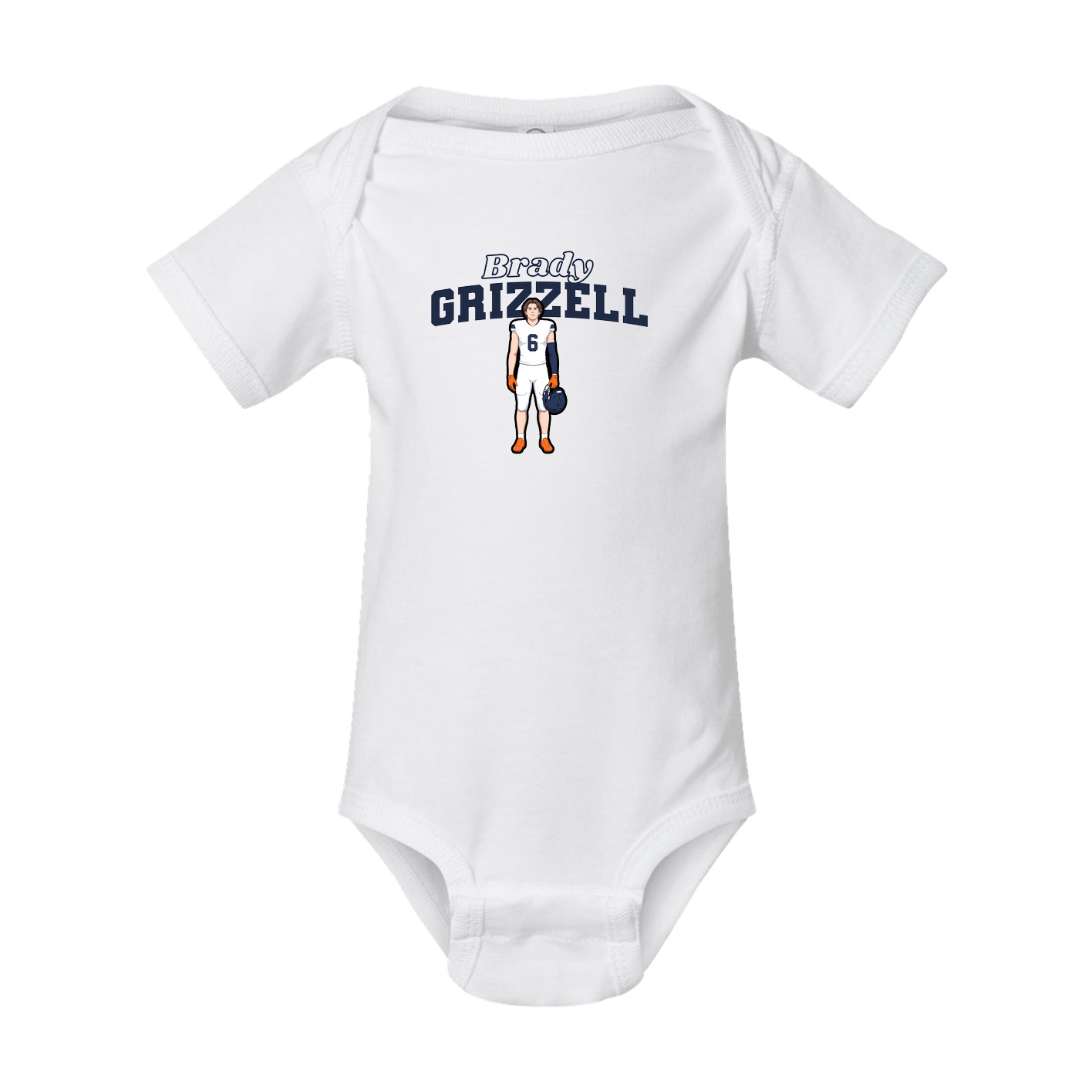 Baby Onesie — Name Arch in White