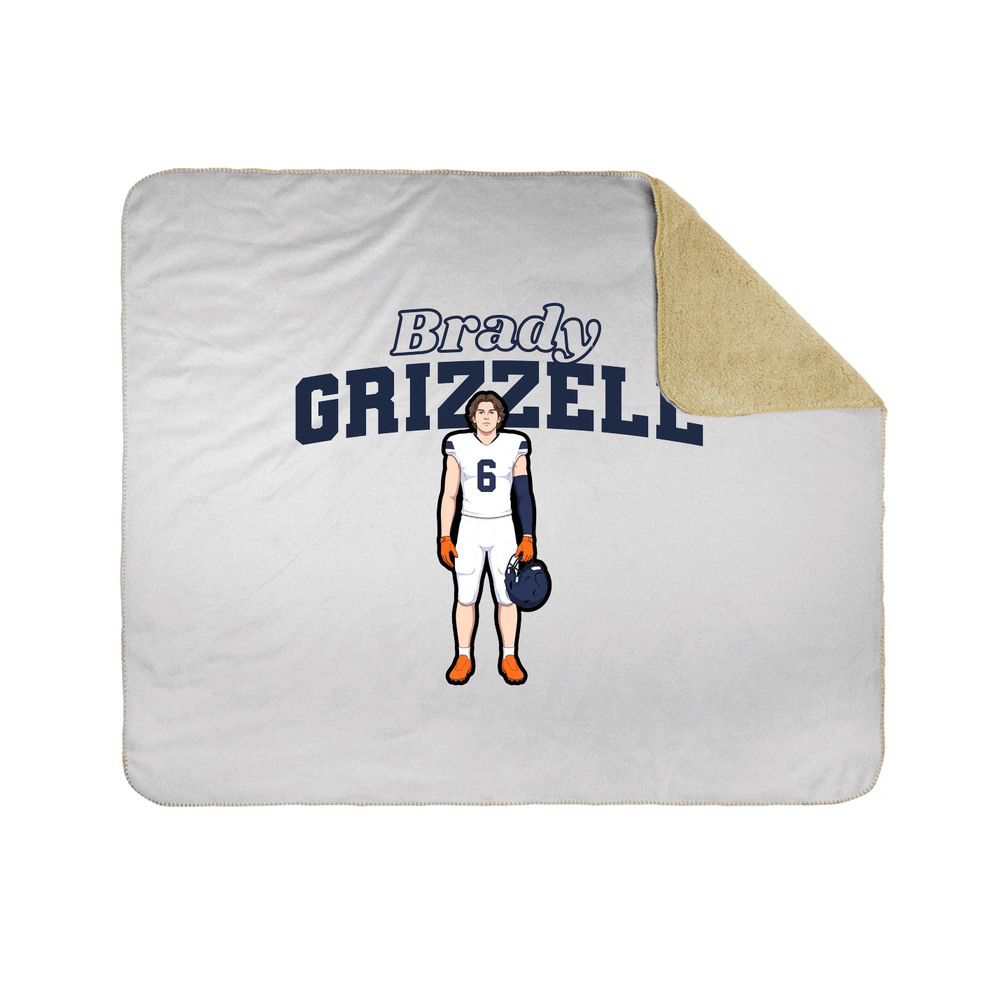 Throw Blanket — Name Arch in White