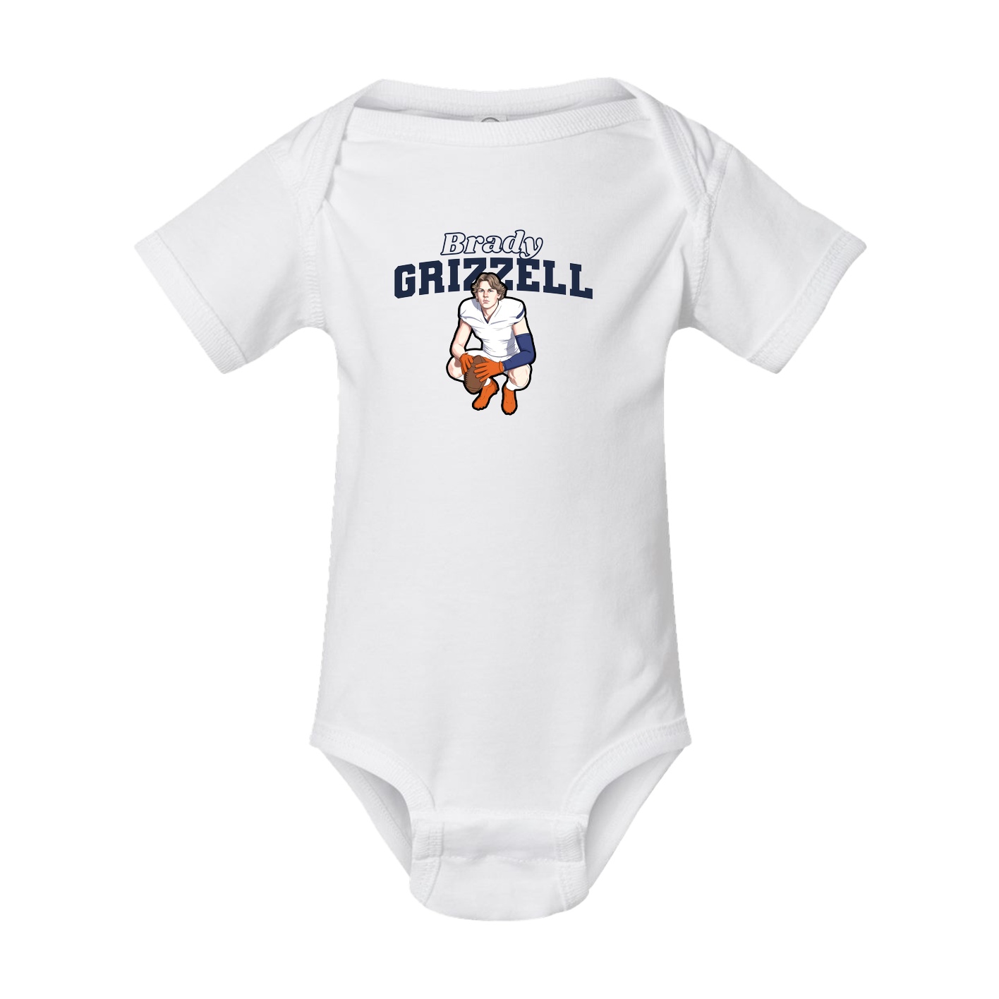 Baby Onesie — Name Arch in White