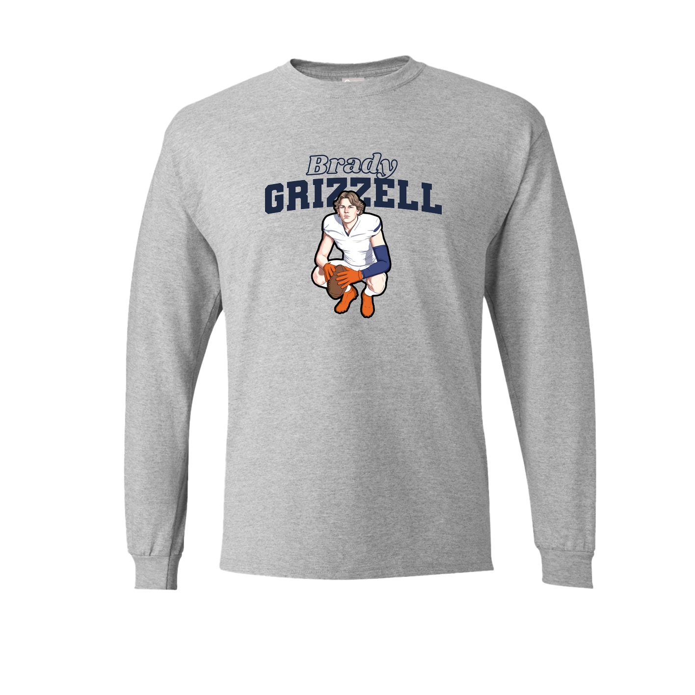 Long Sleeve Tee — Name Arch in Grey