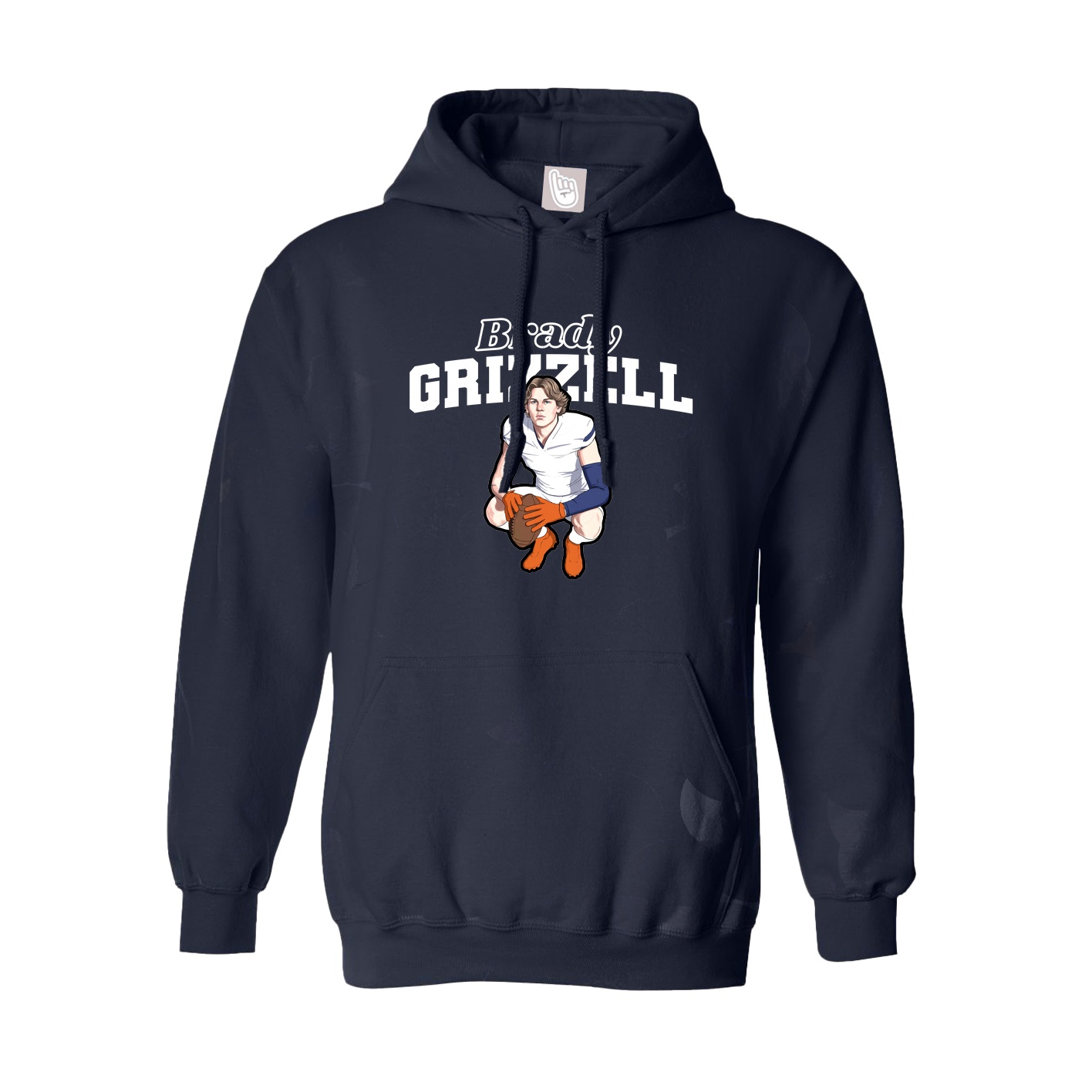 Youth Hoodie — Name Arch in Navy