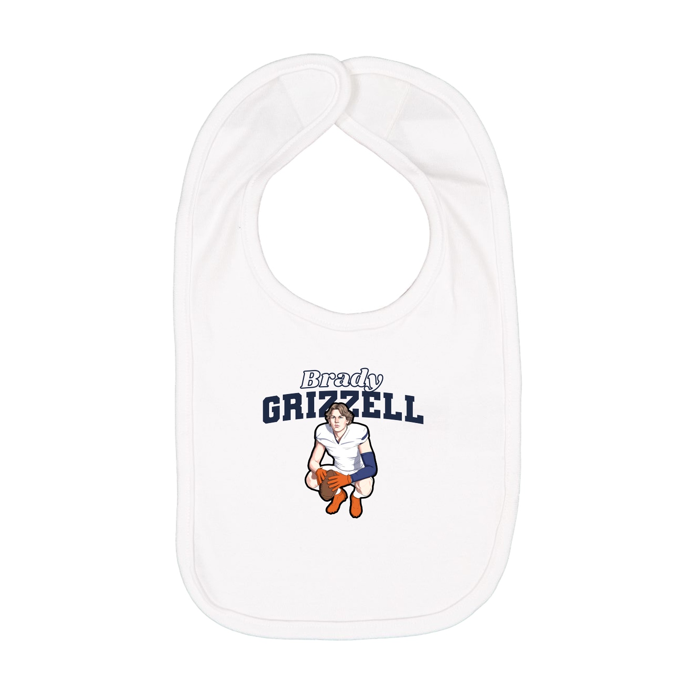 Infant Bib — Name Arch in White