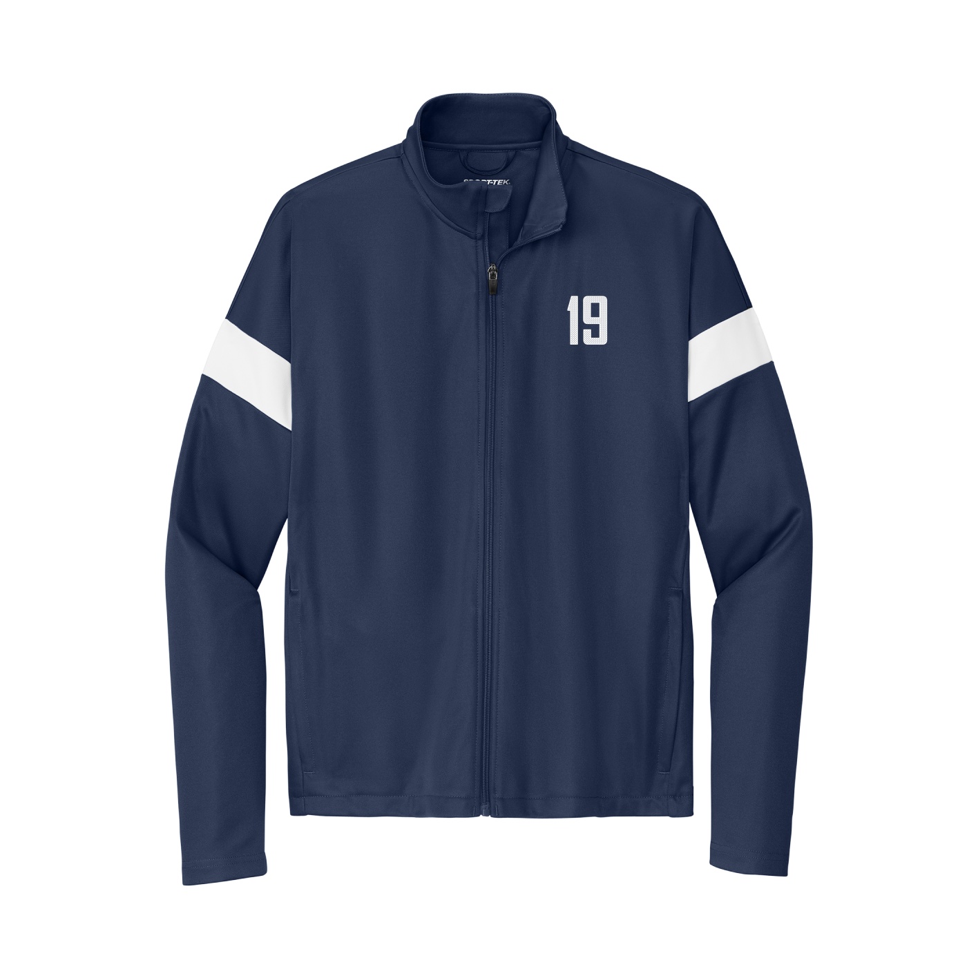 Team Travel Full-Zip Jacket — Front Shirsy in Navy/White