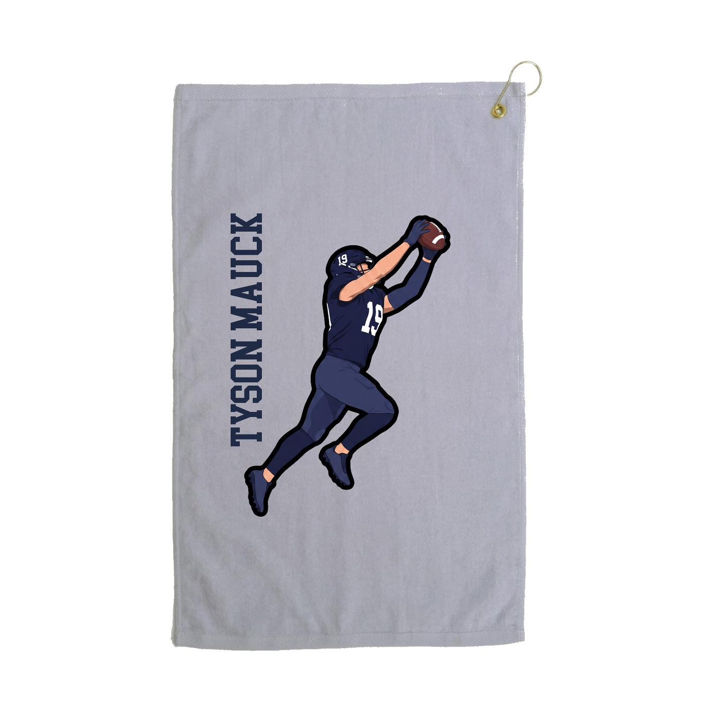 Golf Towel — Name Vertical in Grey