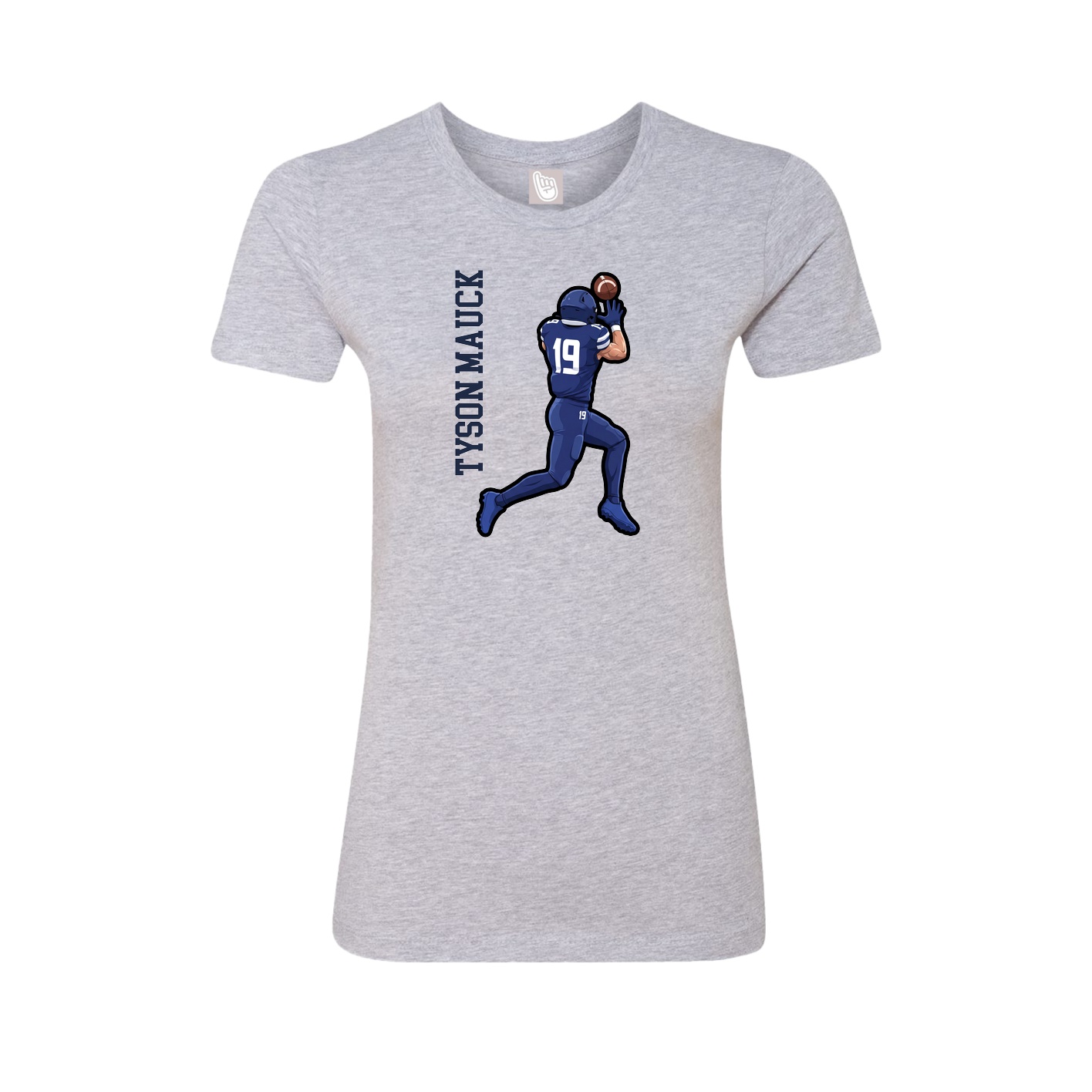 Fitted Women's Tee — Name Vertical in Grey
