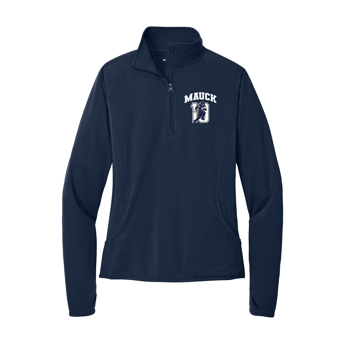 Women's Q-Zip Pullover — Number in Navy