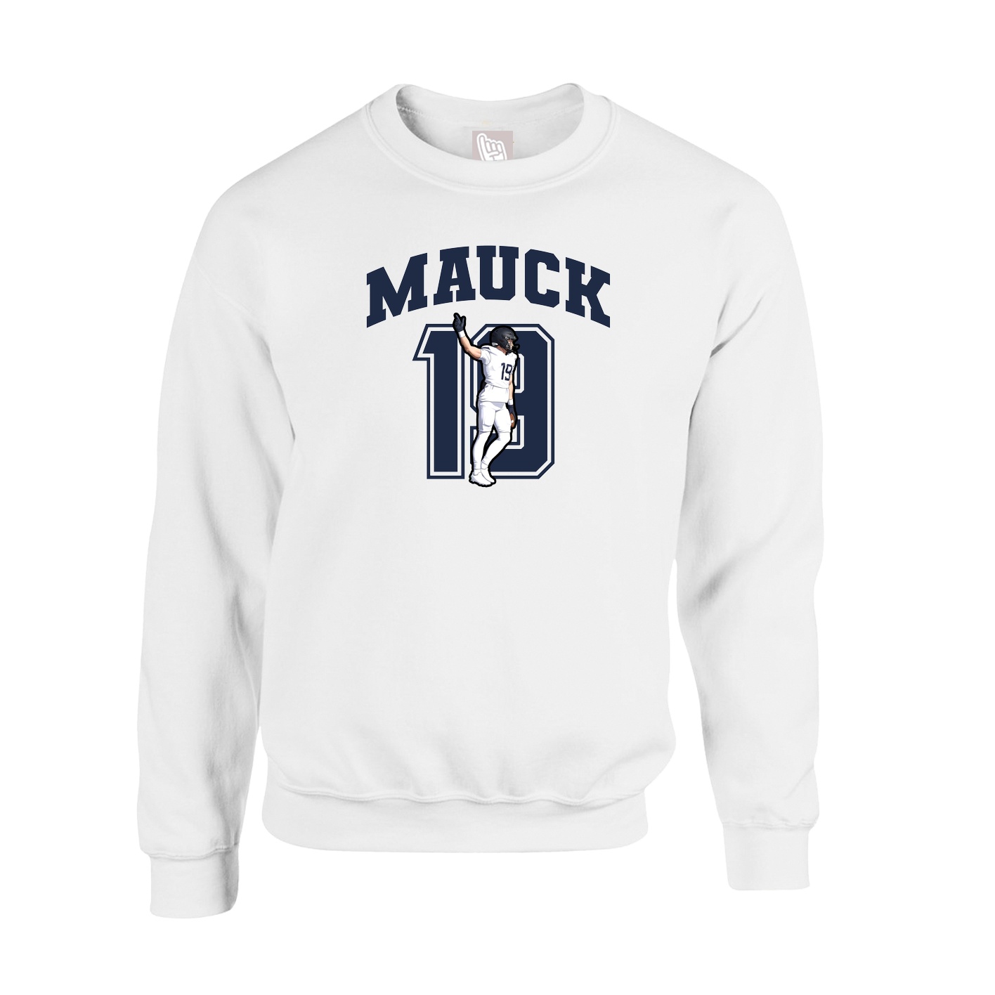 Fleece Crew — Number in White