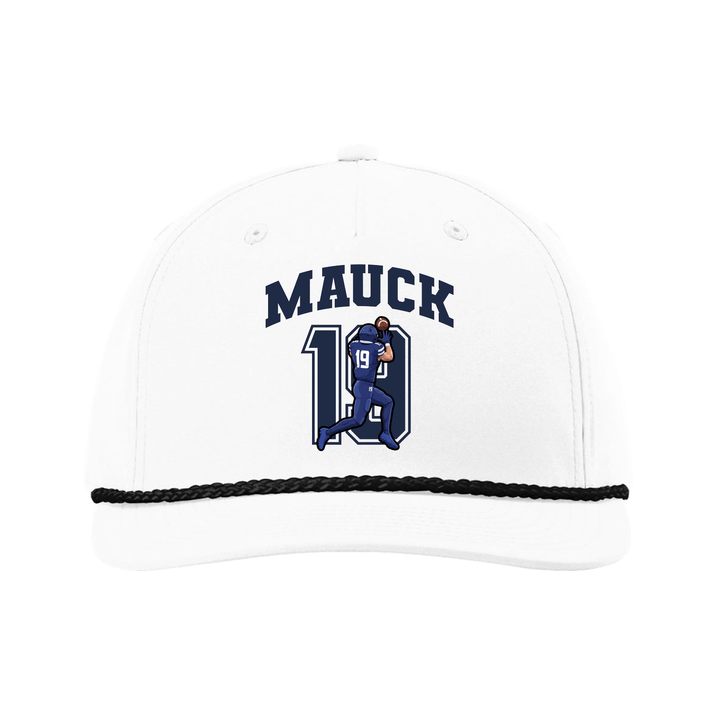 Five-Panel Classic Rope Cap — Number in White