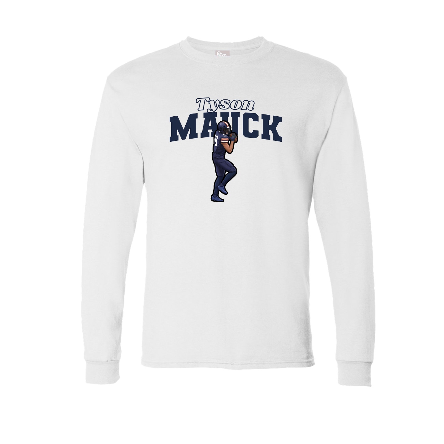 Long Sleeve Tee — Name Arch in White