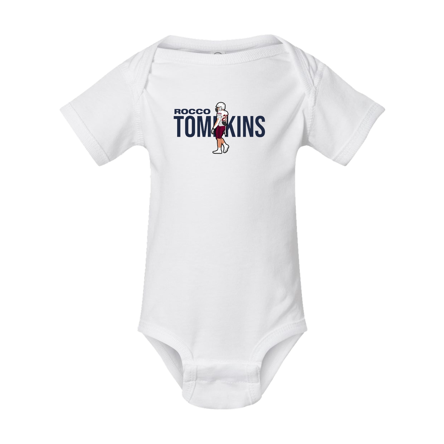 Baby Onesie — Player Name in White