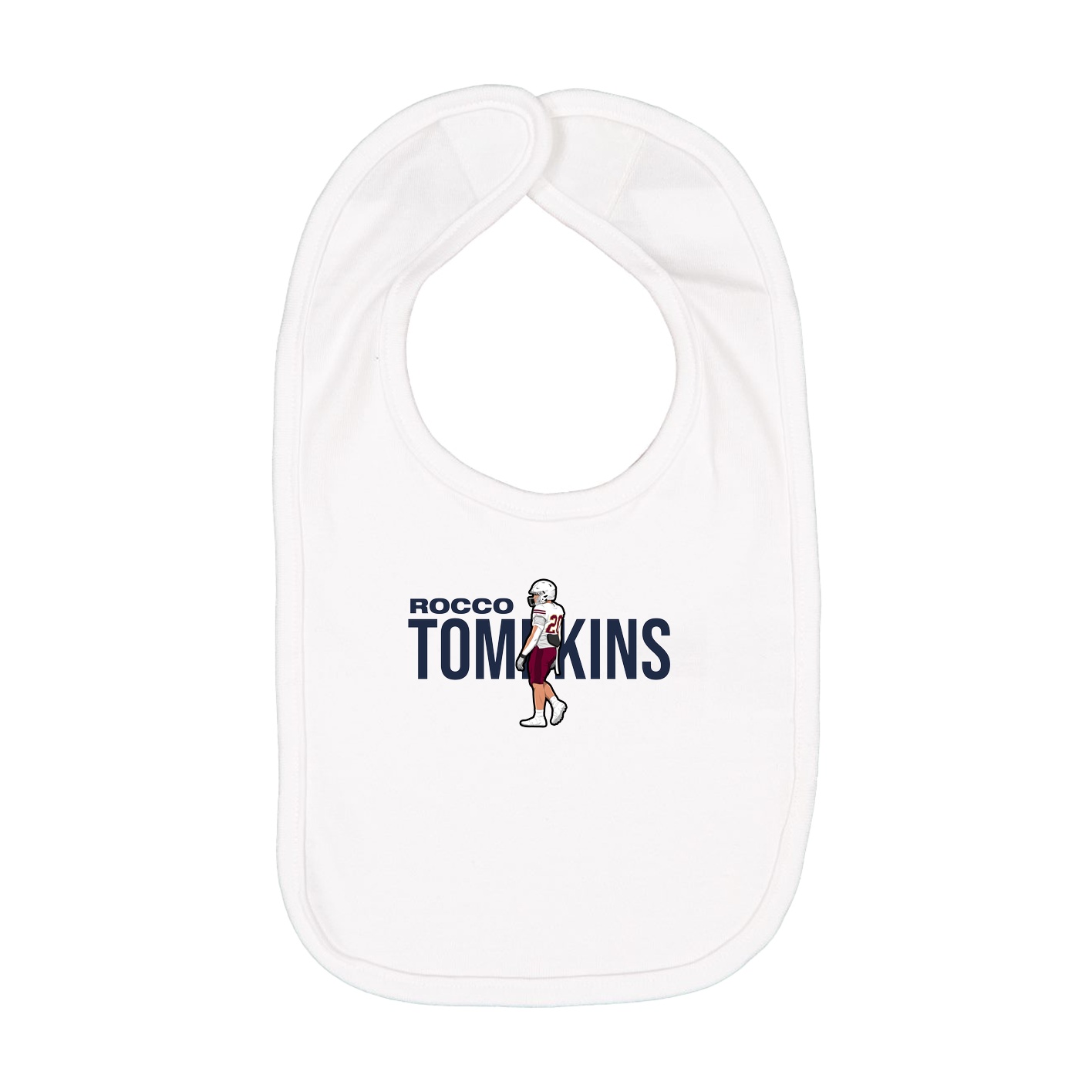 Infant Bib — Player Name in White