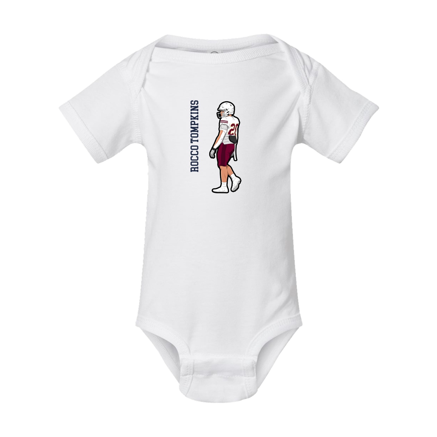 Baby Onesie — Name Vertical in White