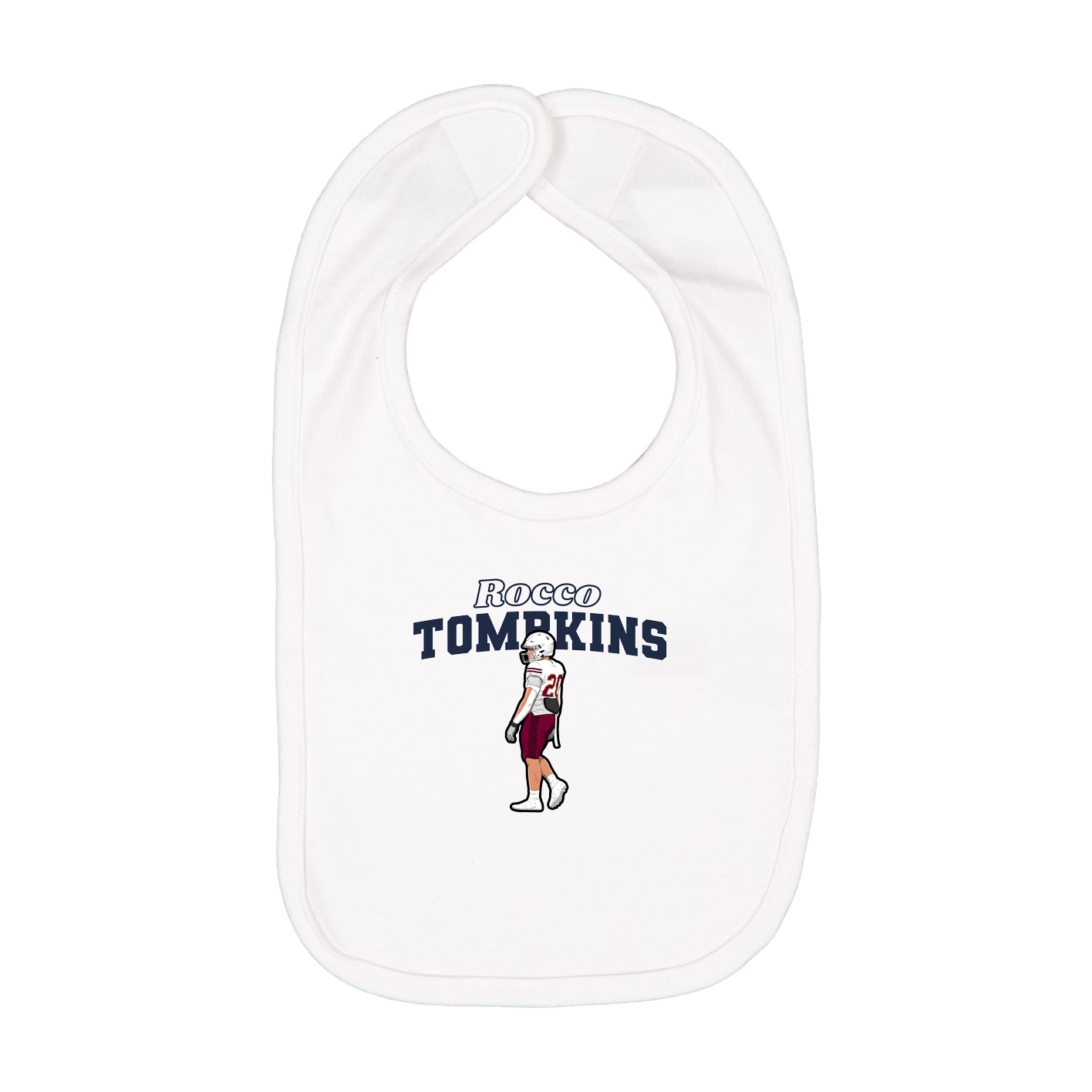 Infant Bib — Name Arch in White