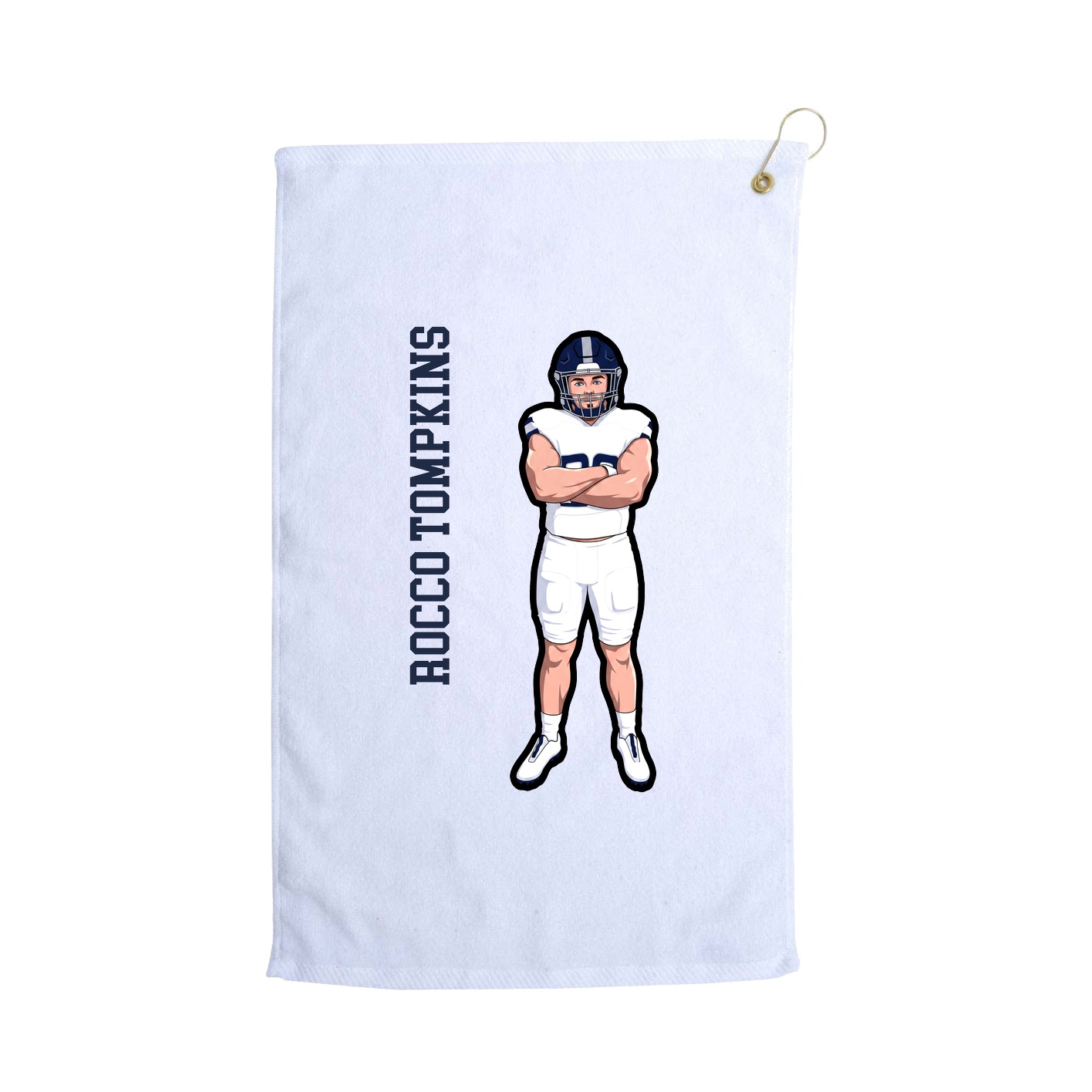 Golf Towel — Name Vertical in White