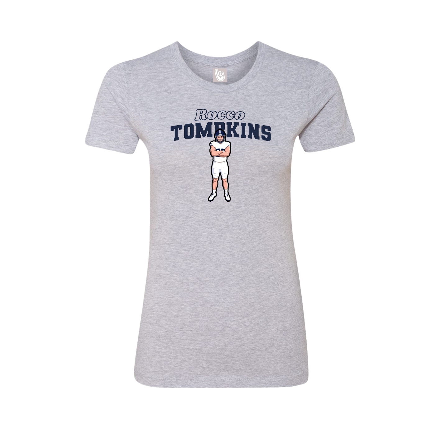Womens Tee — Name Arch in Grey