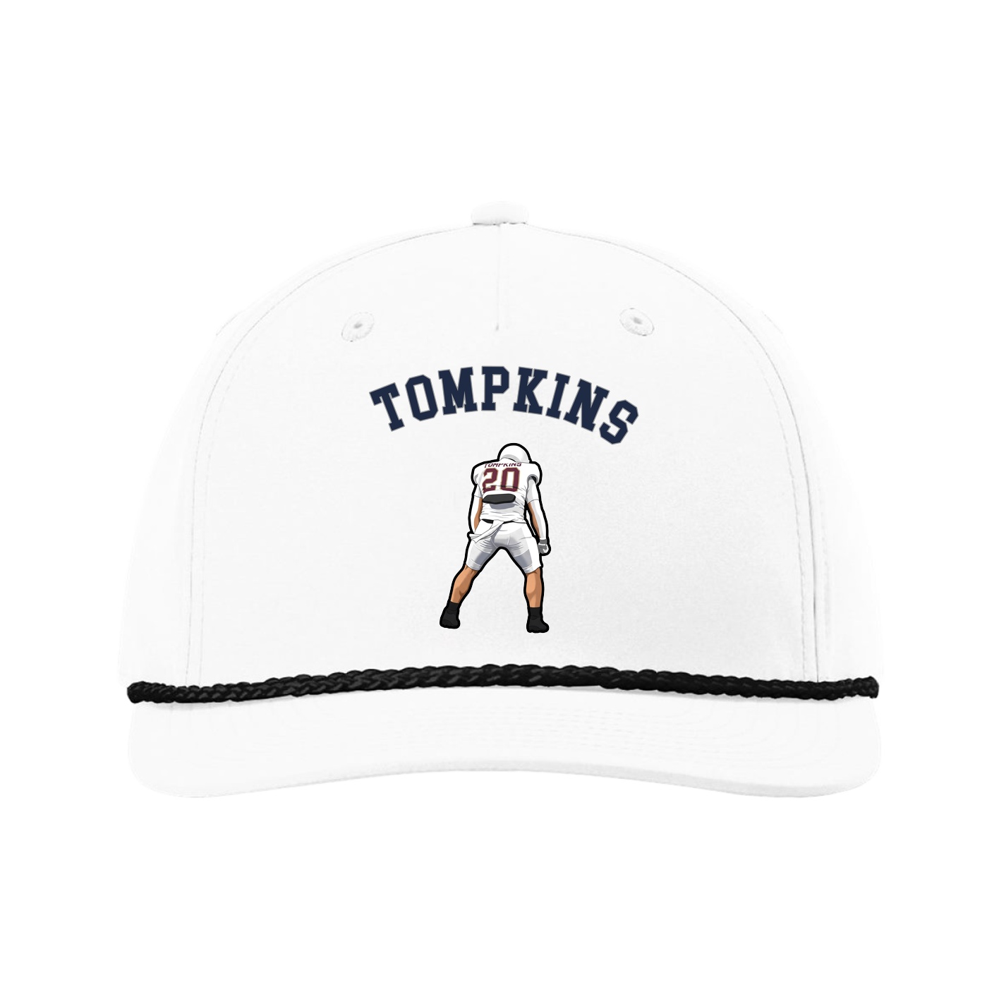 Five-Panel Classic Rope Cap — Shirsey Arch in White