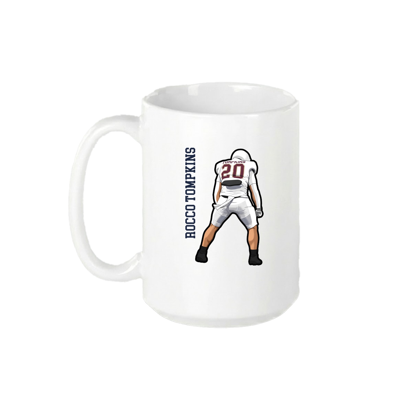 15oz Coffee Mug — Name Vertical in White