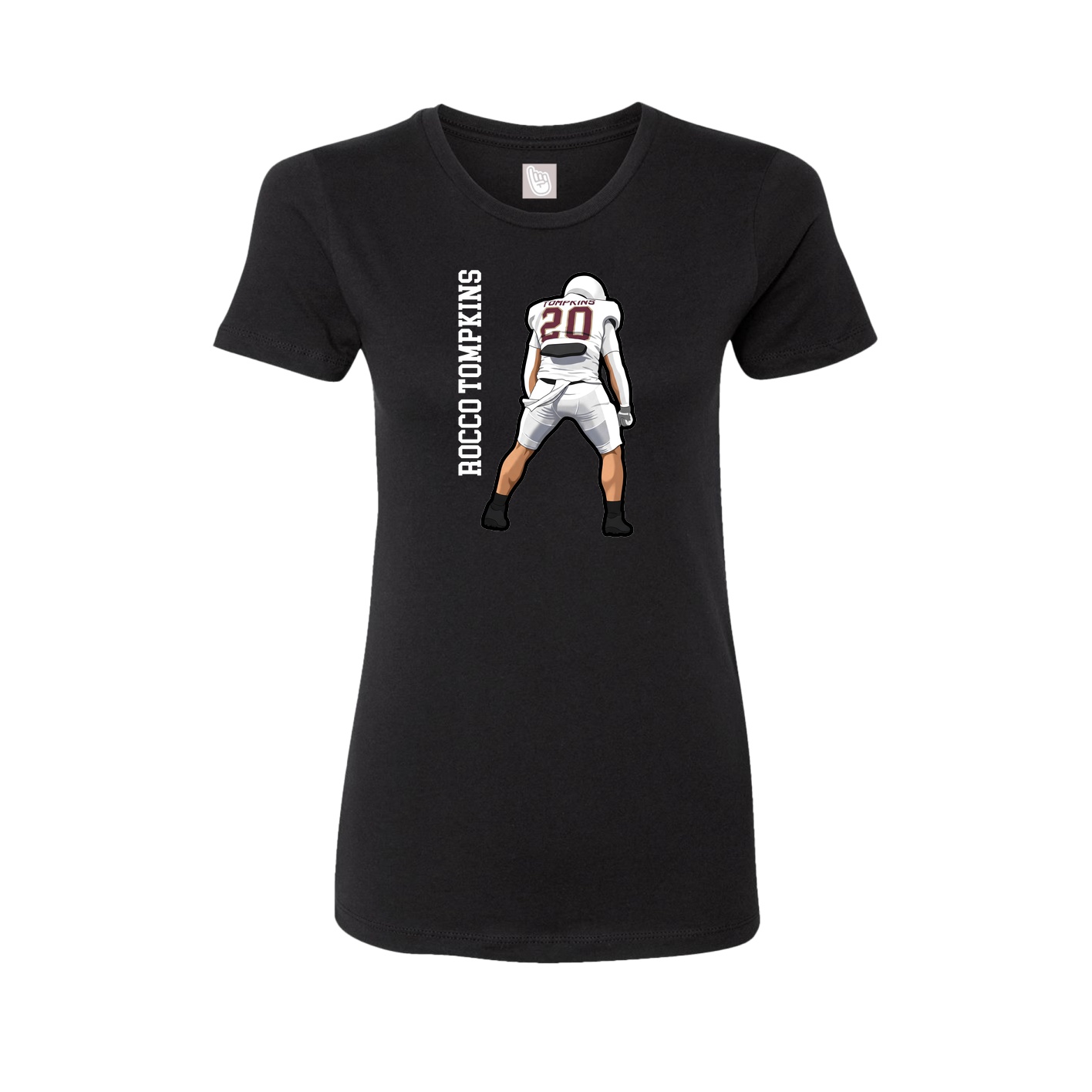 Womens Tee — Name Vertical in Black