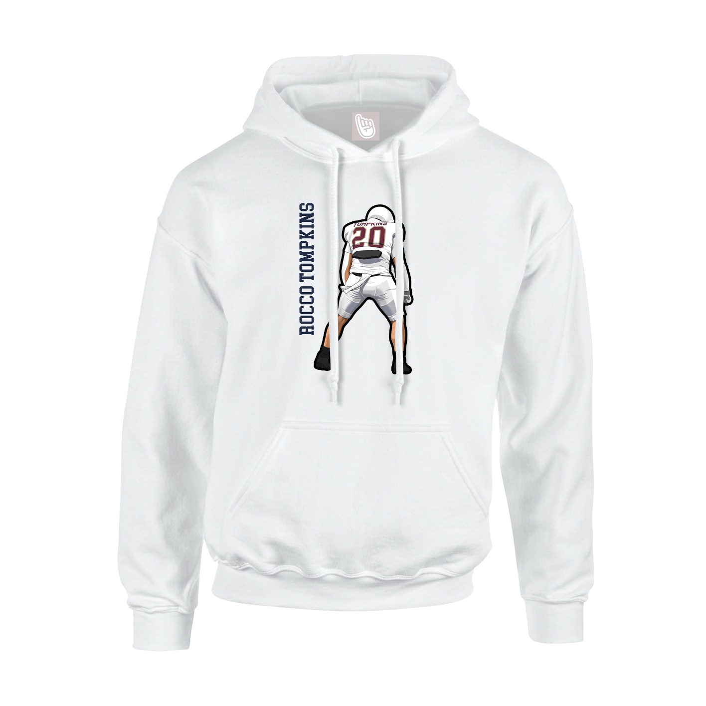 Youth Hoodie — Name Vertical in White