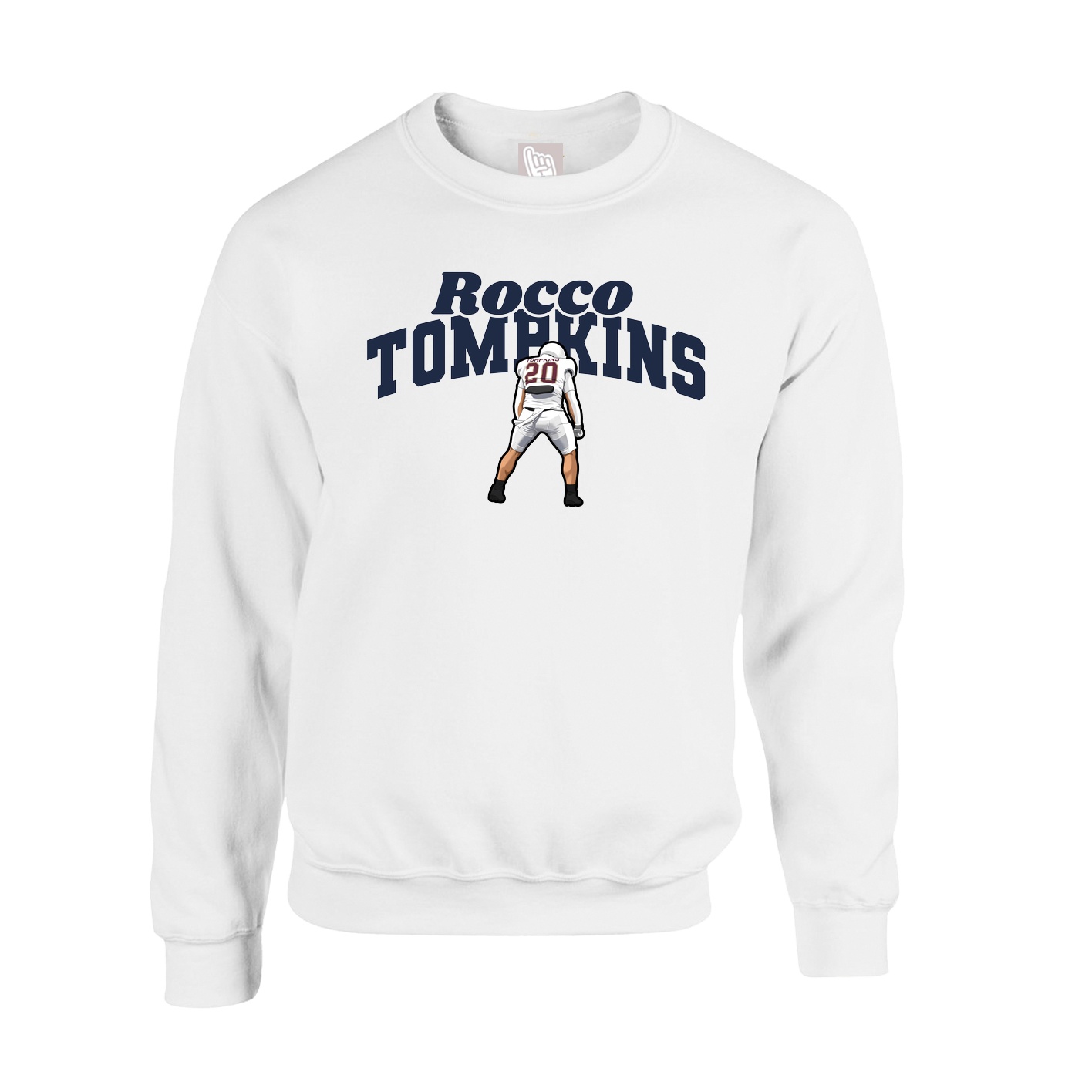 Fleece Crew — Signature Arch in White