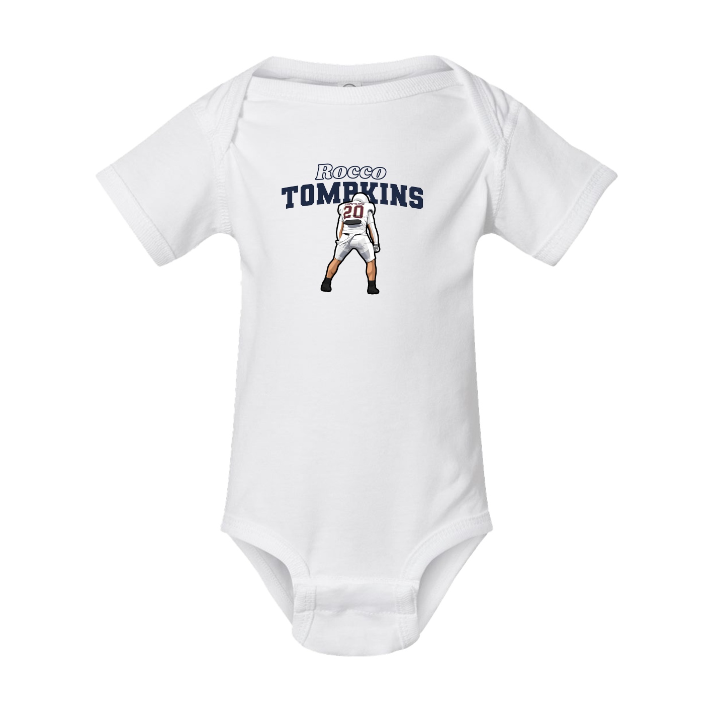 Baby Onesie — Name Arch in White