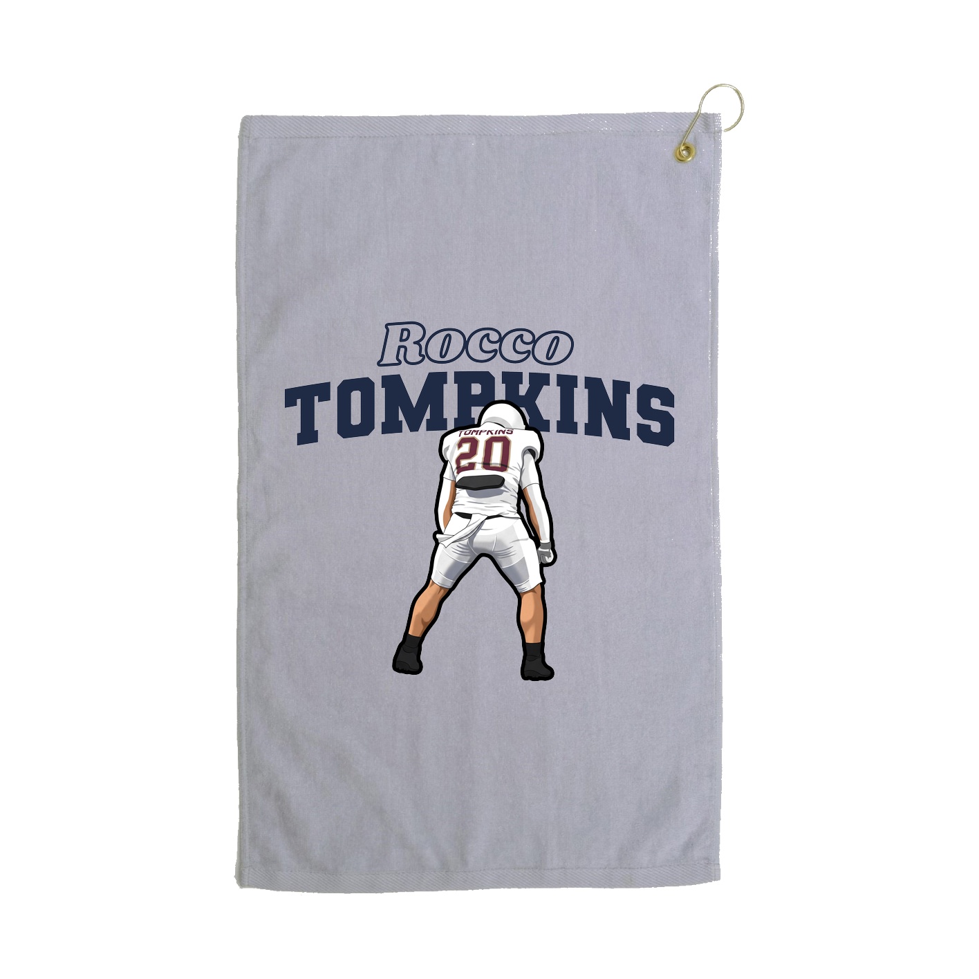 Golf Towel — Name Arch in Grey