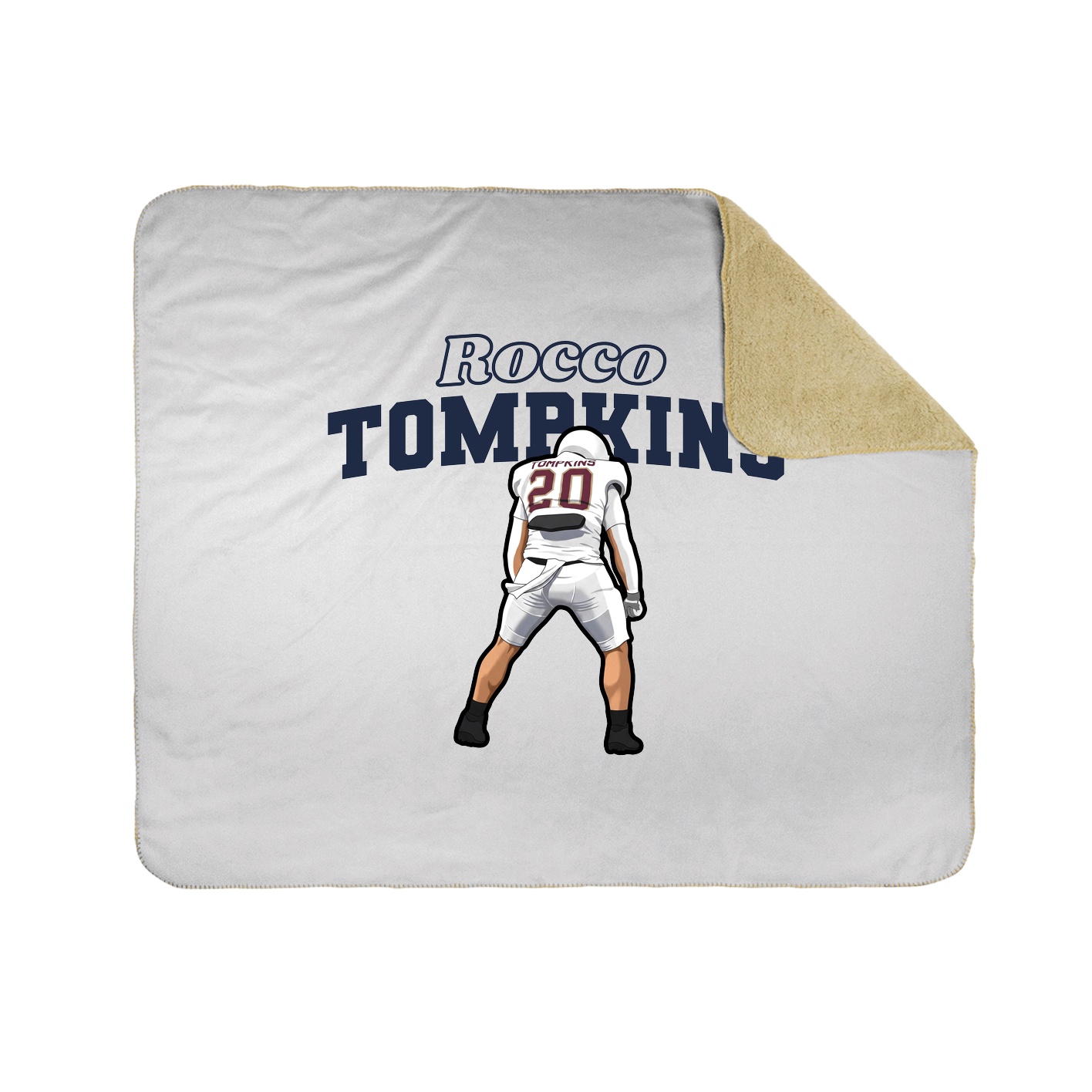 Throw Blanket — Name Arch in White